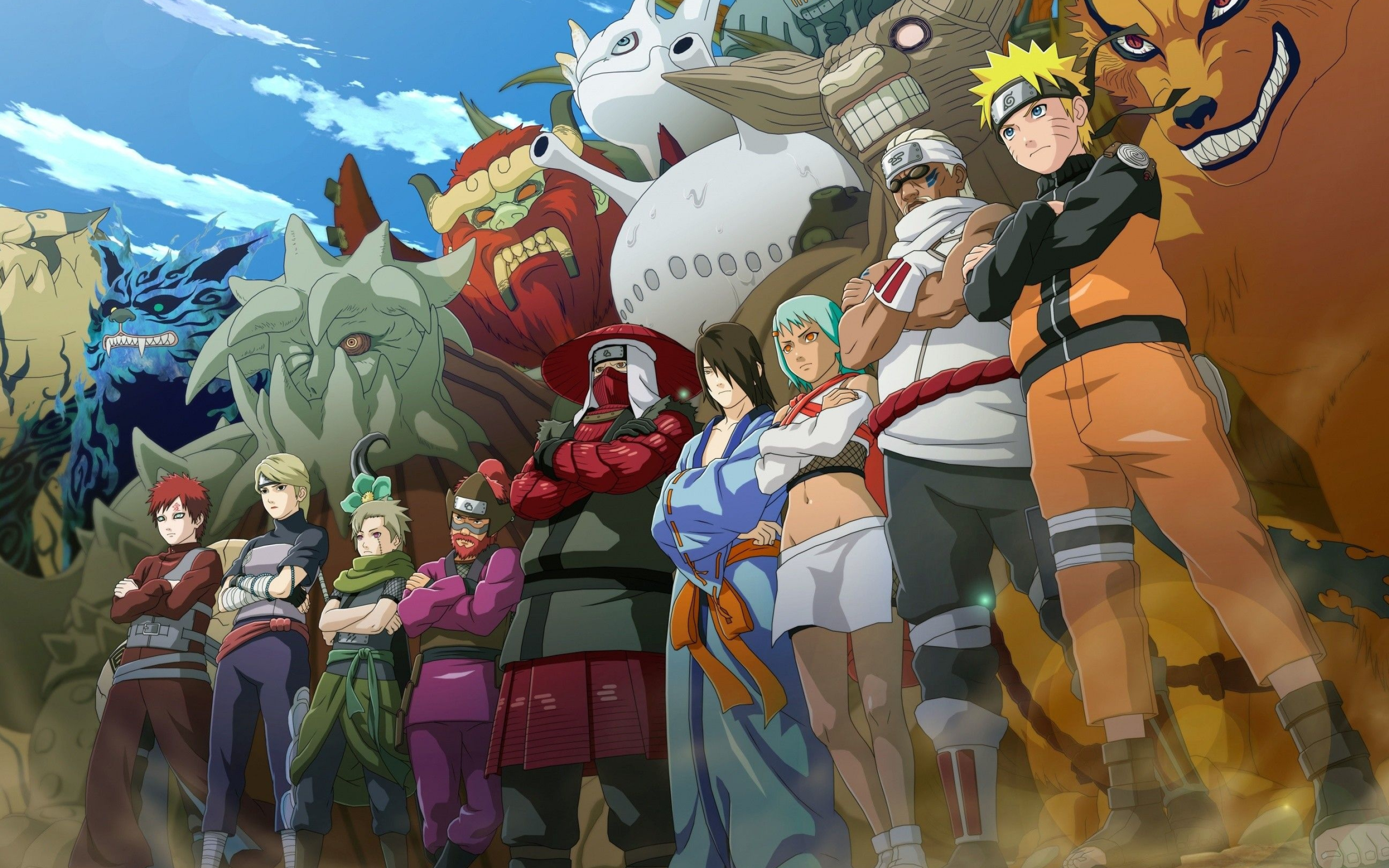 Naruto Uzumaki, Killer Bee, Kurama, Gaara, Jinchuriki, HD Desktop wallpaper