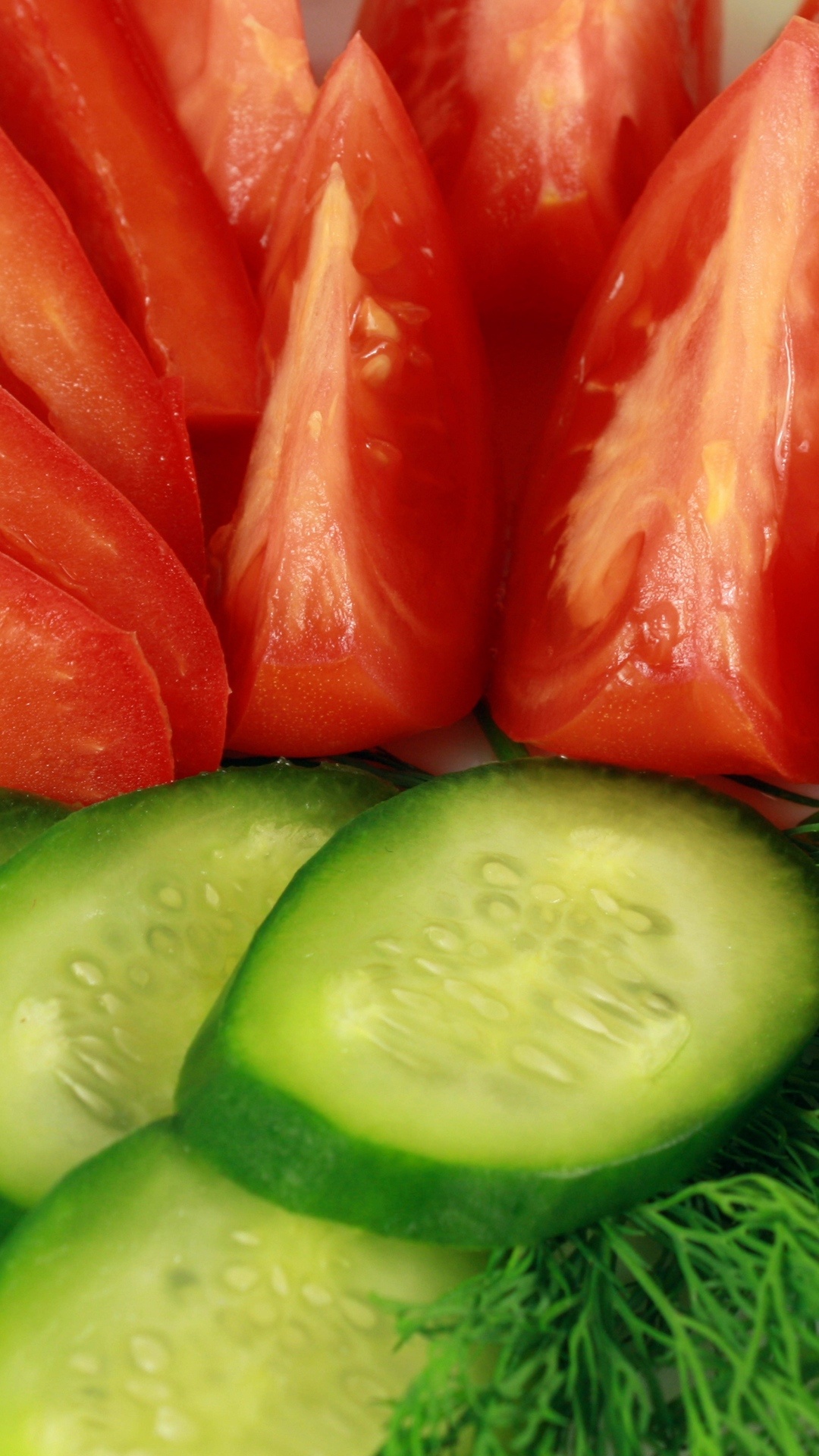 Cucumber plate, Tomatoes and cucumbers, Fresh ingredients, Culinary delight, 1080x1920 Full HD Phone