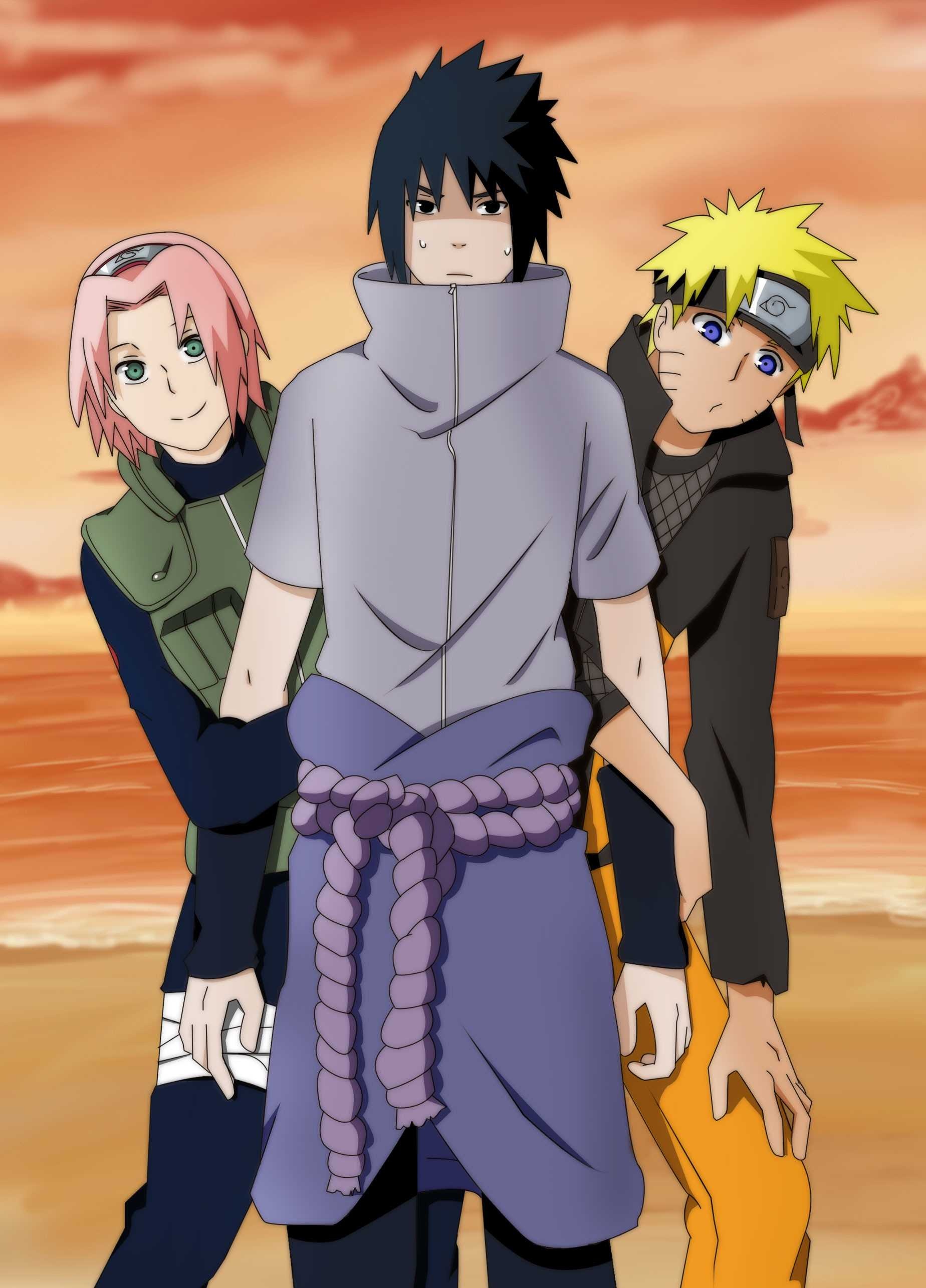 Sasuke Uchiha, Naruto Uzumaki, Sakura Haruno, Team 7, HD Phone wallpaper