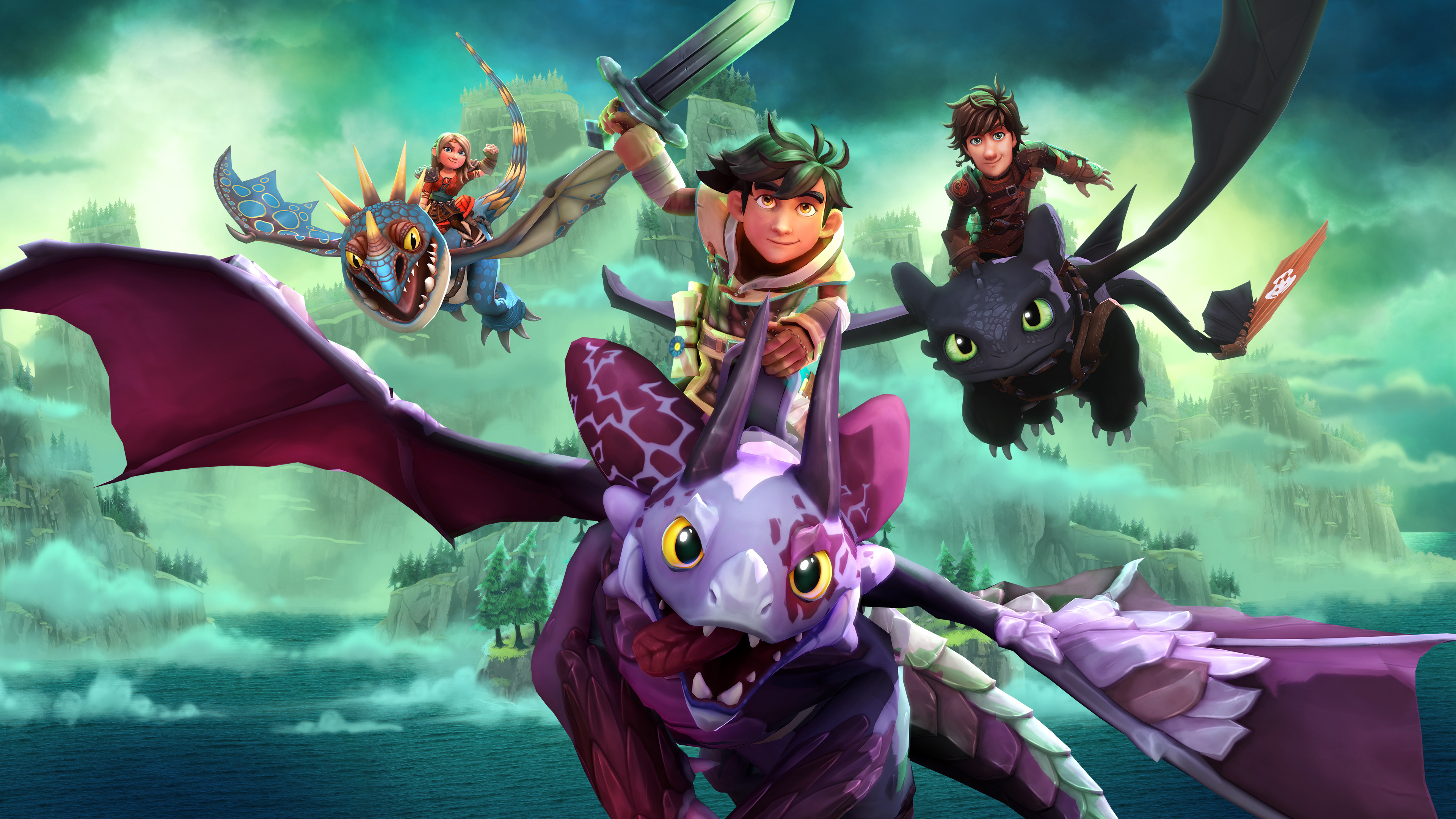 DreamWorks, Dragons: Dawn of New Riders, HD games, 3840x2160 4K Desktop