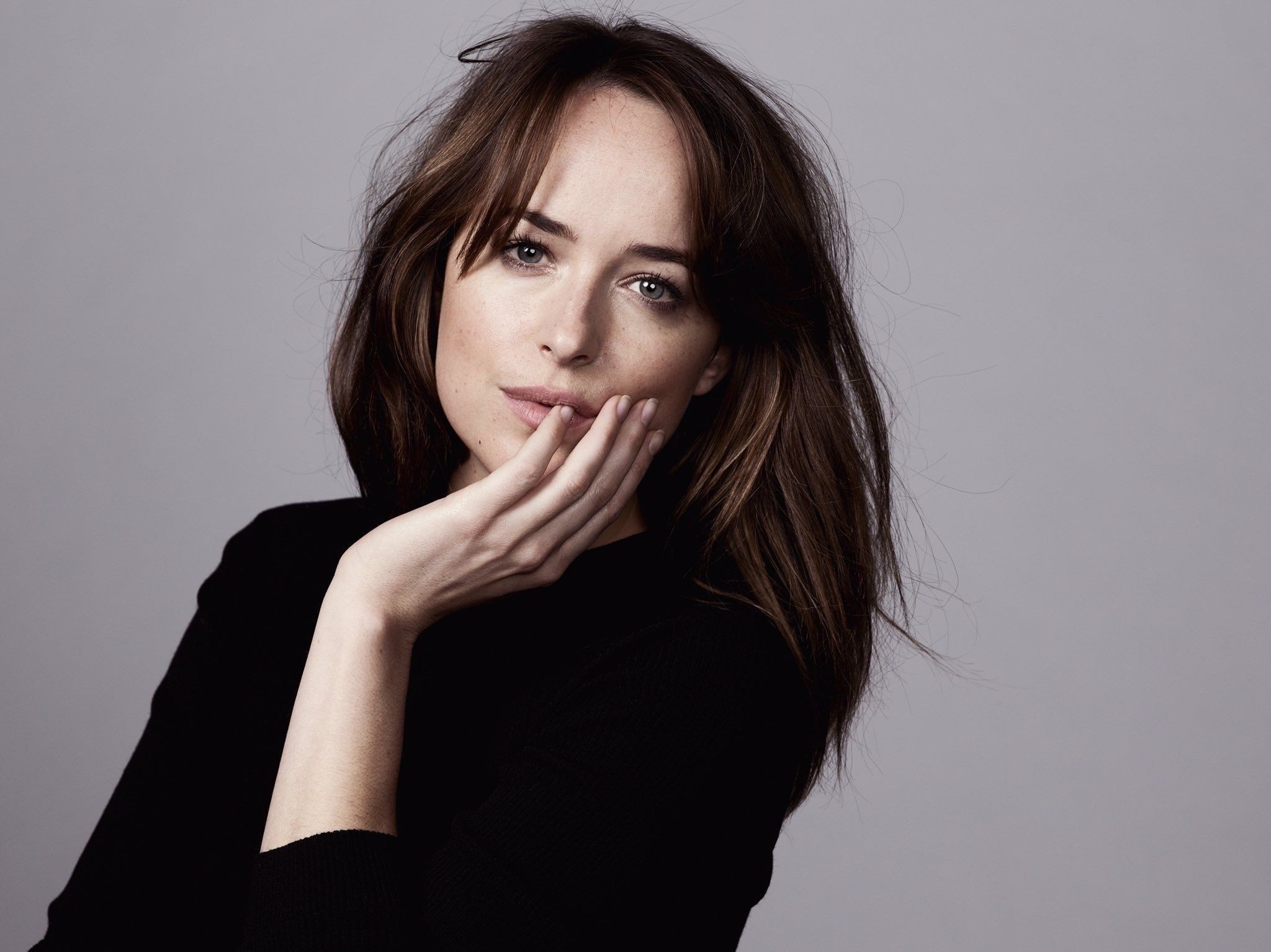 Actress, Blue eyes, Dakota Johnson, Resolution, 2050x1540 HD Desktop