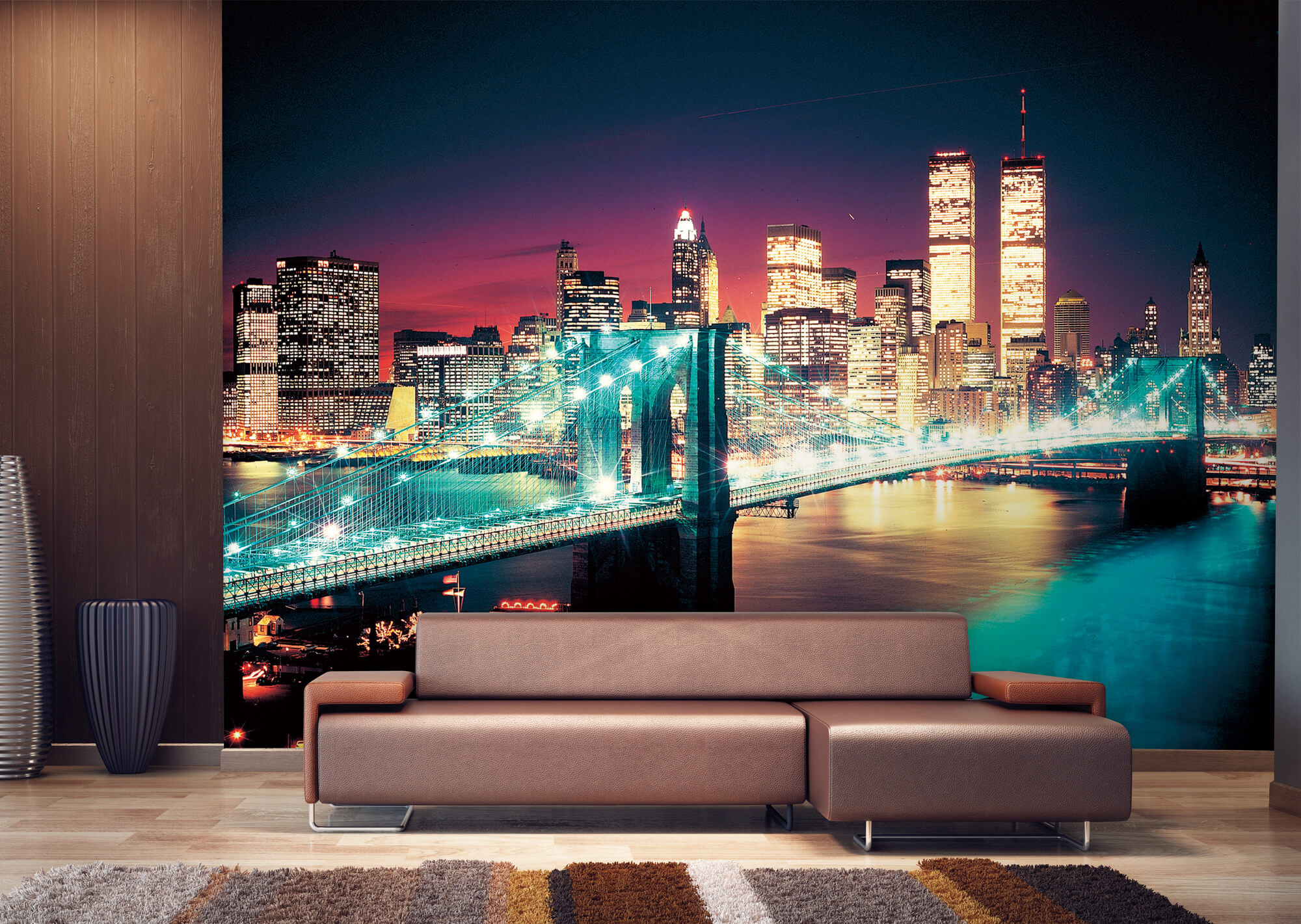 Skyline Mural, New York bridge, Wall mural, The Mural Store, 2000x1430 HD Desktop