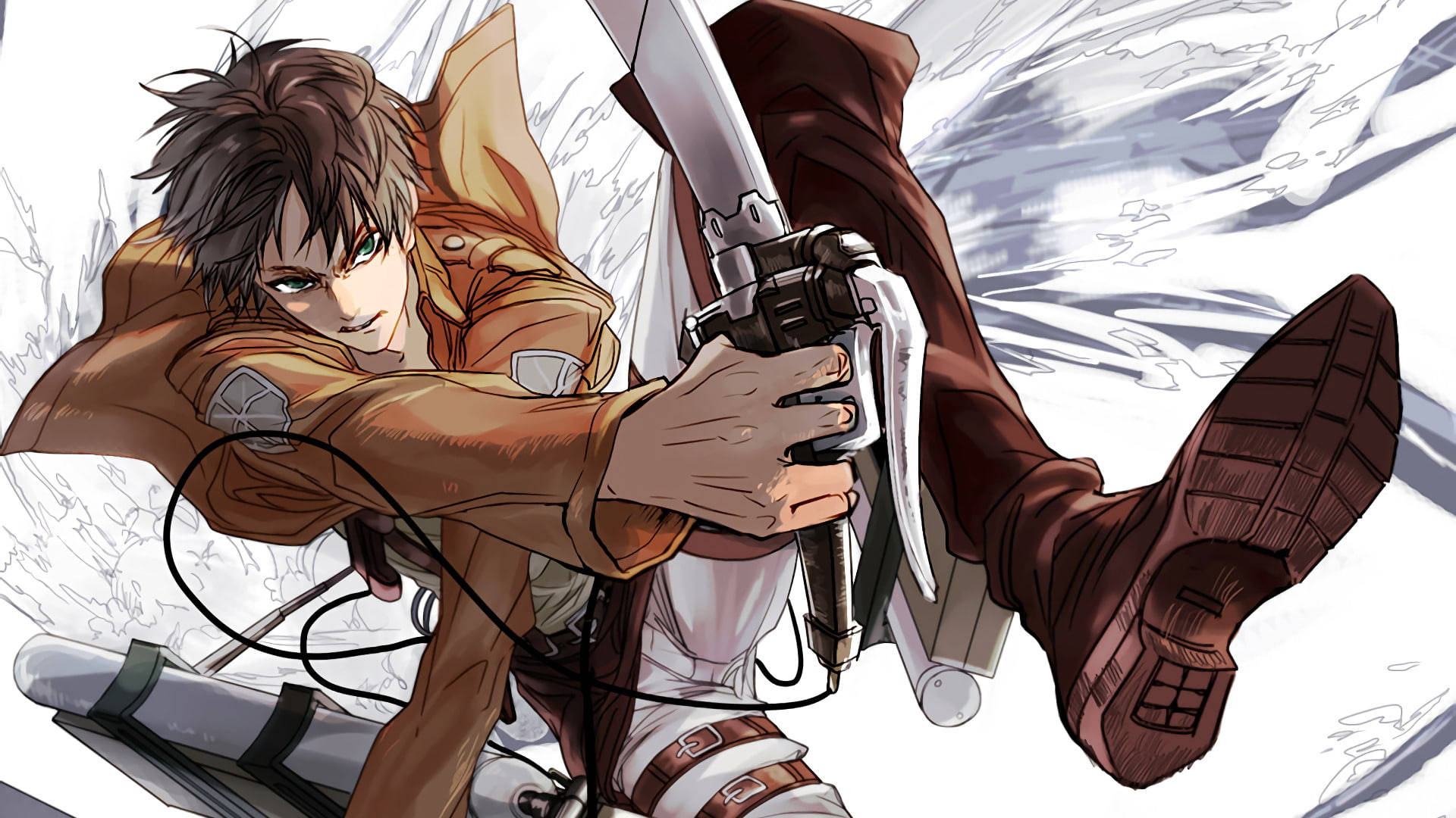 Eren Yeager, omni-directional mobility gear, Attack on Titan, Full HD Desktop wallpaper