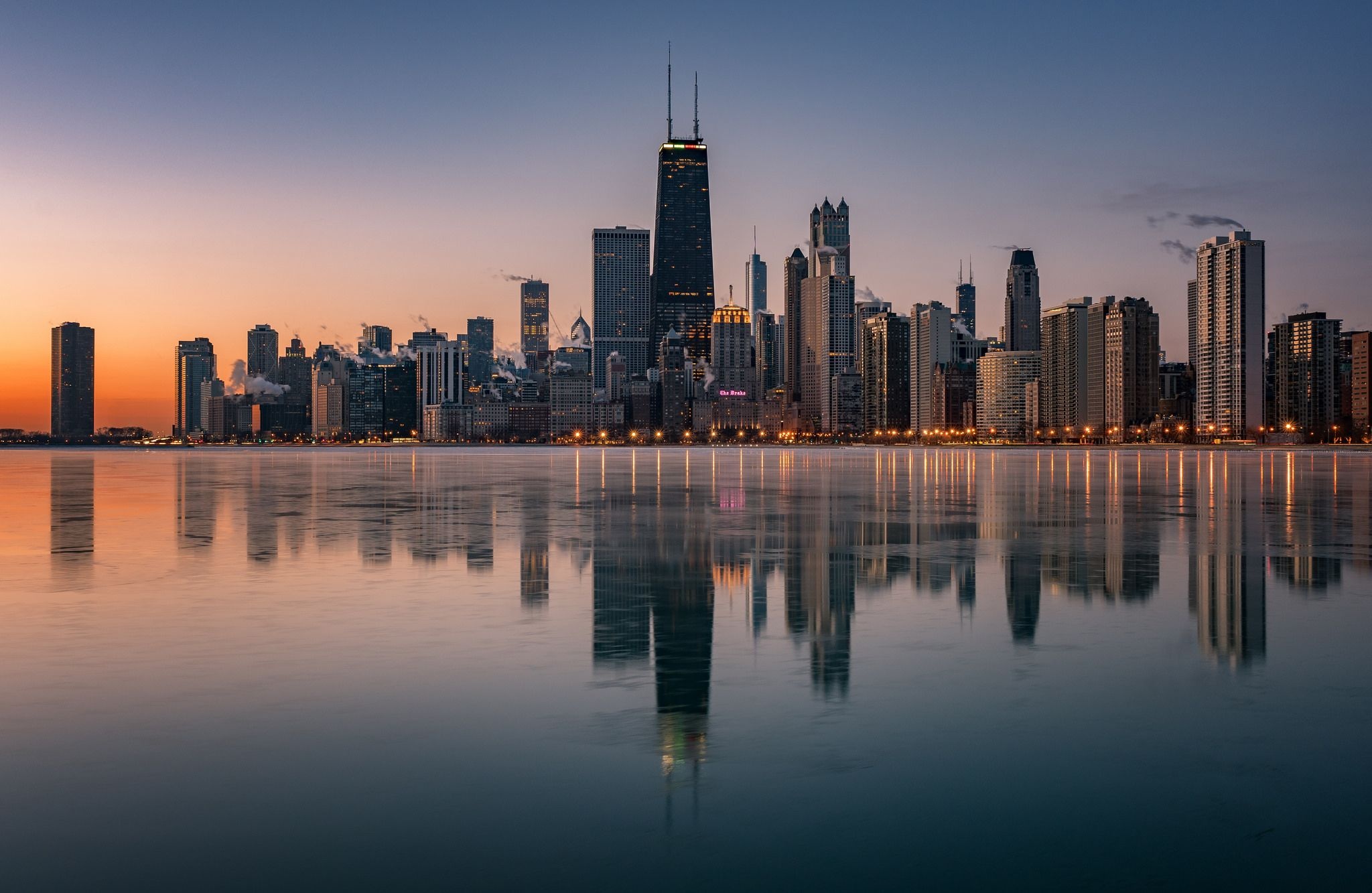 Chicago Skyline, Travels, Ice laptop wallpaper, 2050x1340 HD Desktop