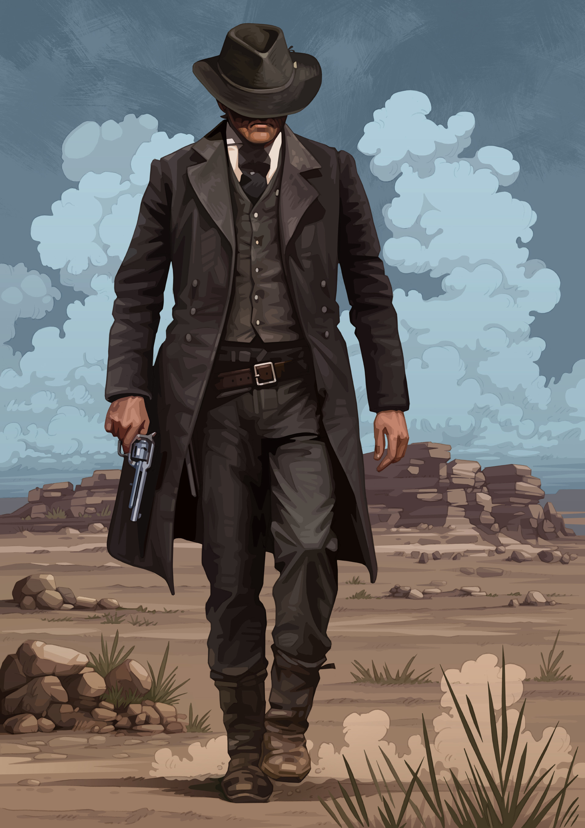 Artwork, Gunslinger Wallpaper, 1920x2720 HD Phone