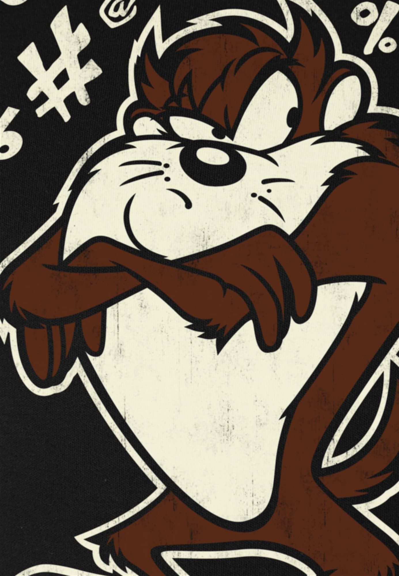 Tasmanian Devil, Looney Tunes, Cartoon T-shirt, Black background, 1390x2000 HD Phone