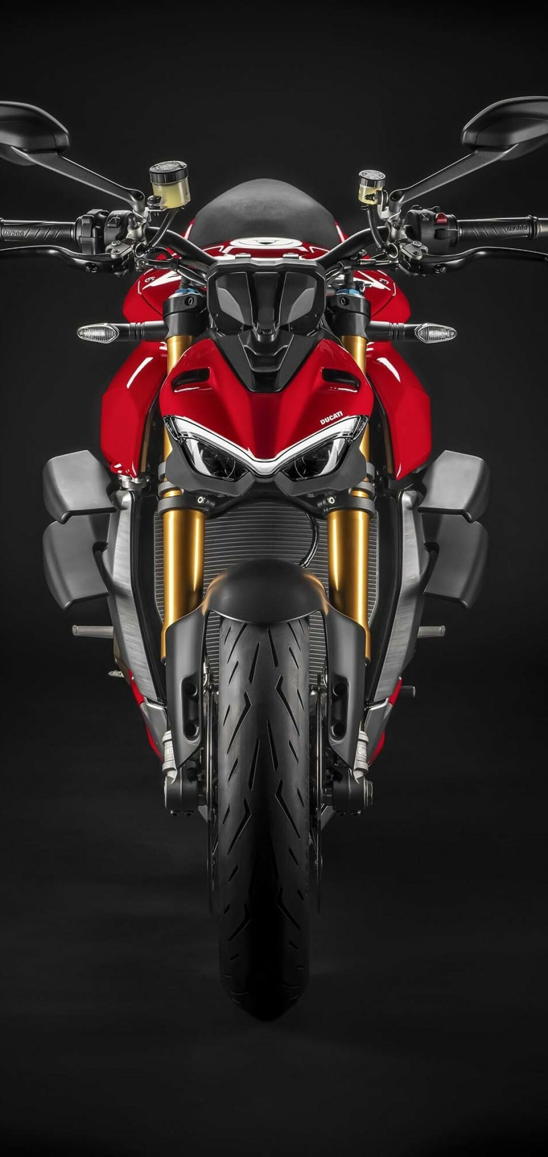 Ducati Streetfighter V4, Front view red, Exhilarating speed, Breathtaking performance, 1080x2280 HD Phone