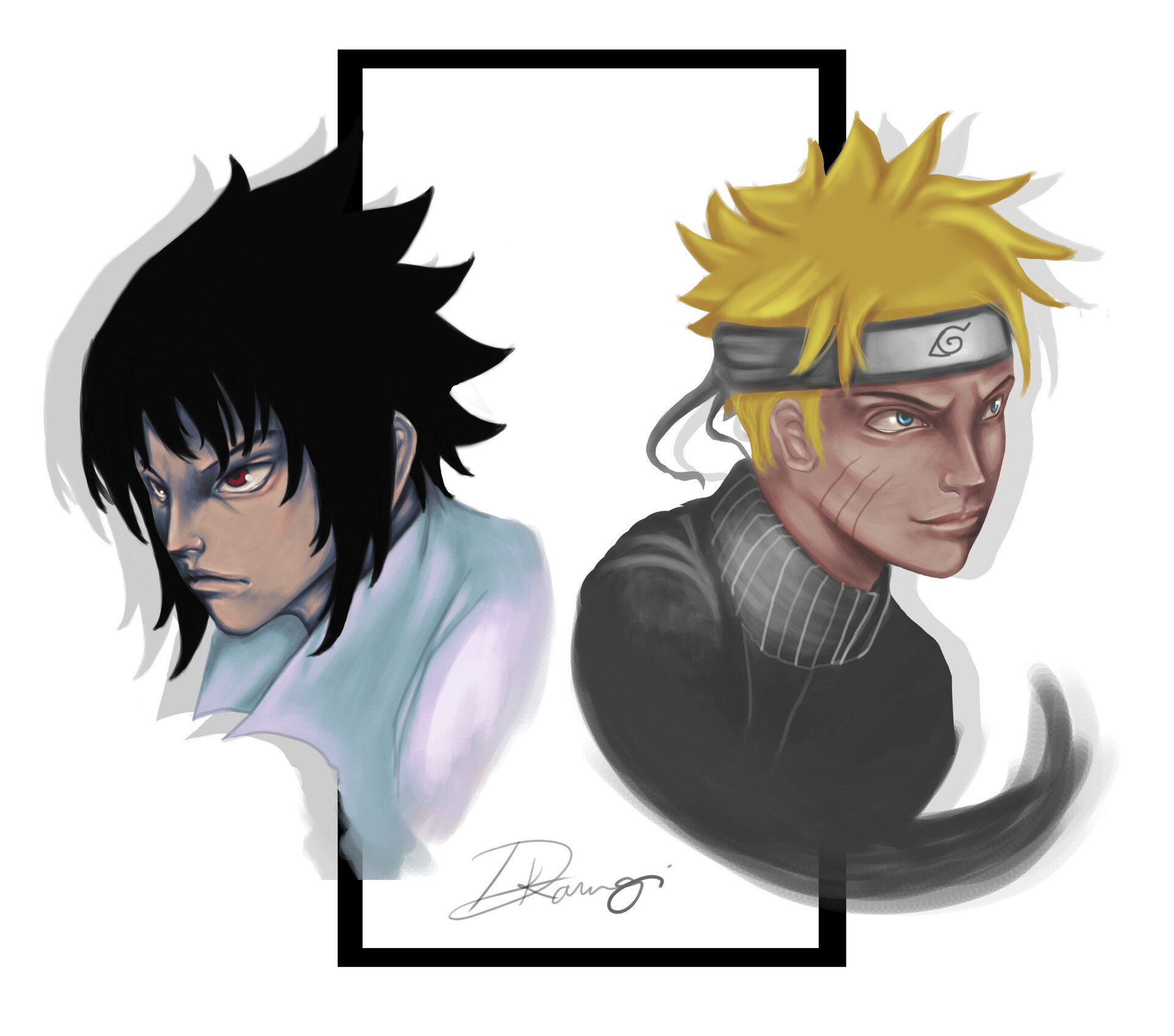 Naruto Uzumaki, Sasuke Uchiha, Konohagakure headband, HD Desktop wallpaper