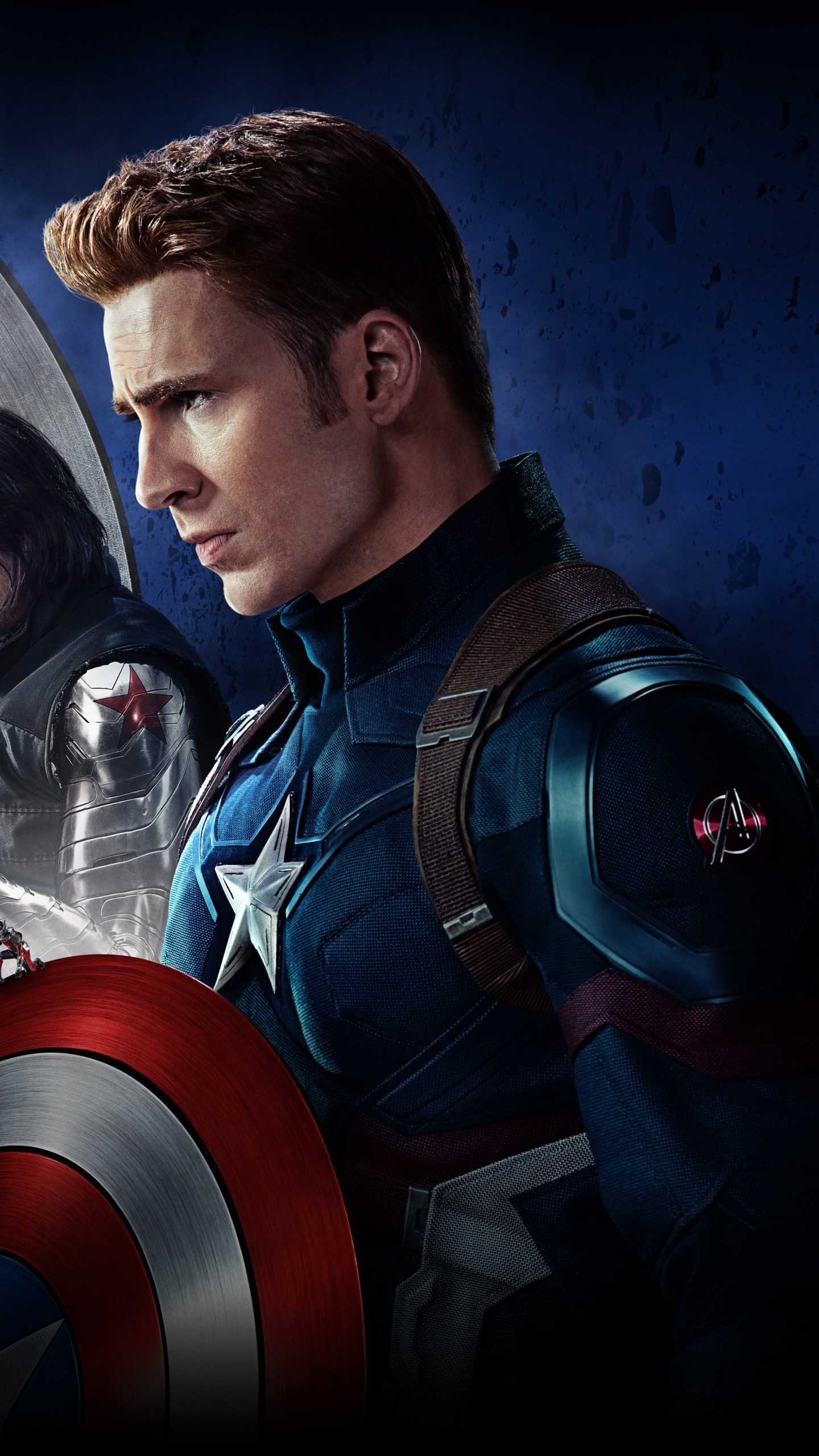 Captain America wallpaper, Marvel's super soldier, Iconic symbol, Heroic strength, 1440x2560 HD Phone