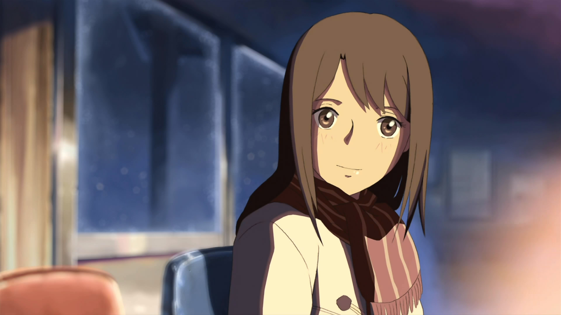 Akari Shinohara, 5 Centimeters per Second, Snowy train window, Full HD Desktop wallpaper