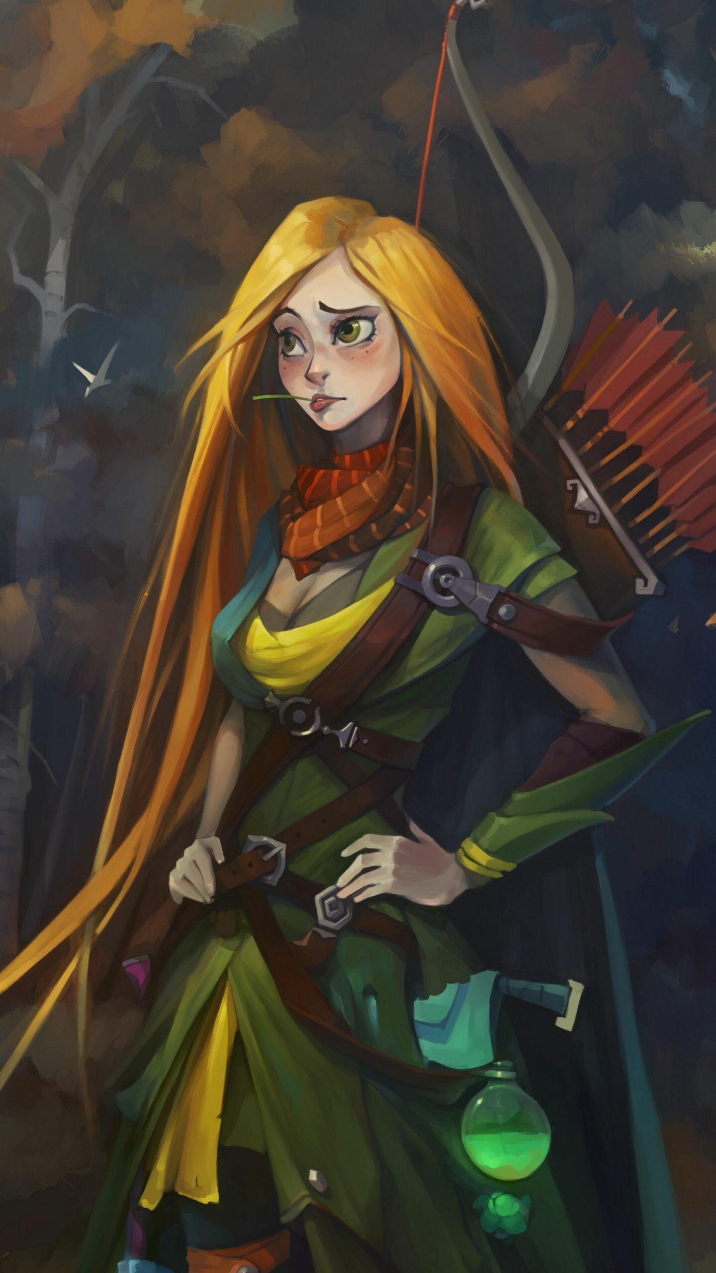 Windranger, Dota 2 Wallpaper, 1440x2560 HD Phone