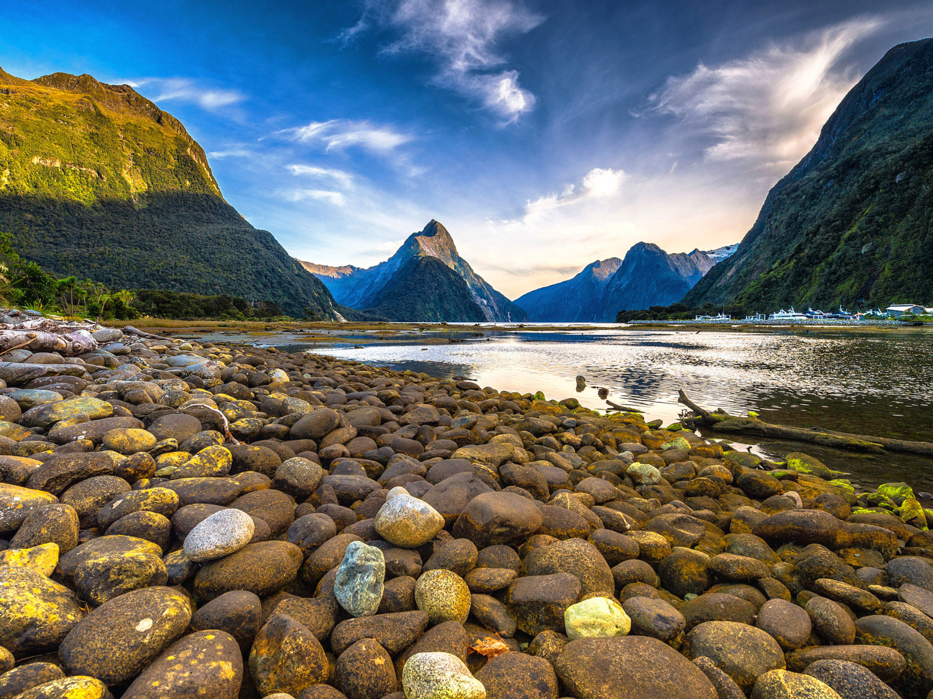 Morning, Mitre Peak, New Zealand, Wallpapers, 1920x1440 HD Desktop