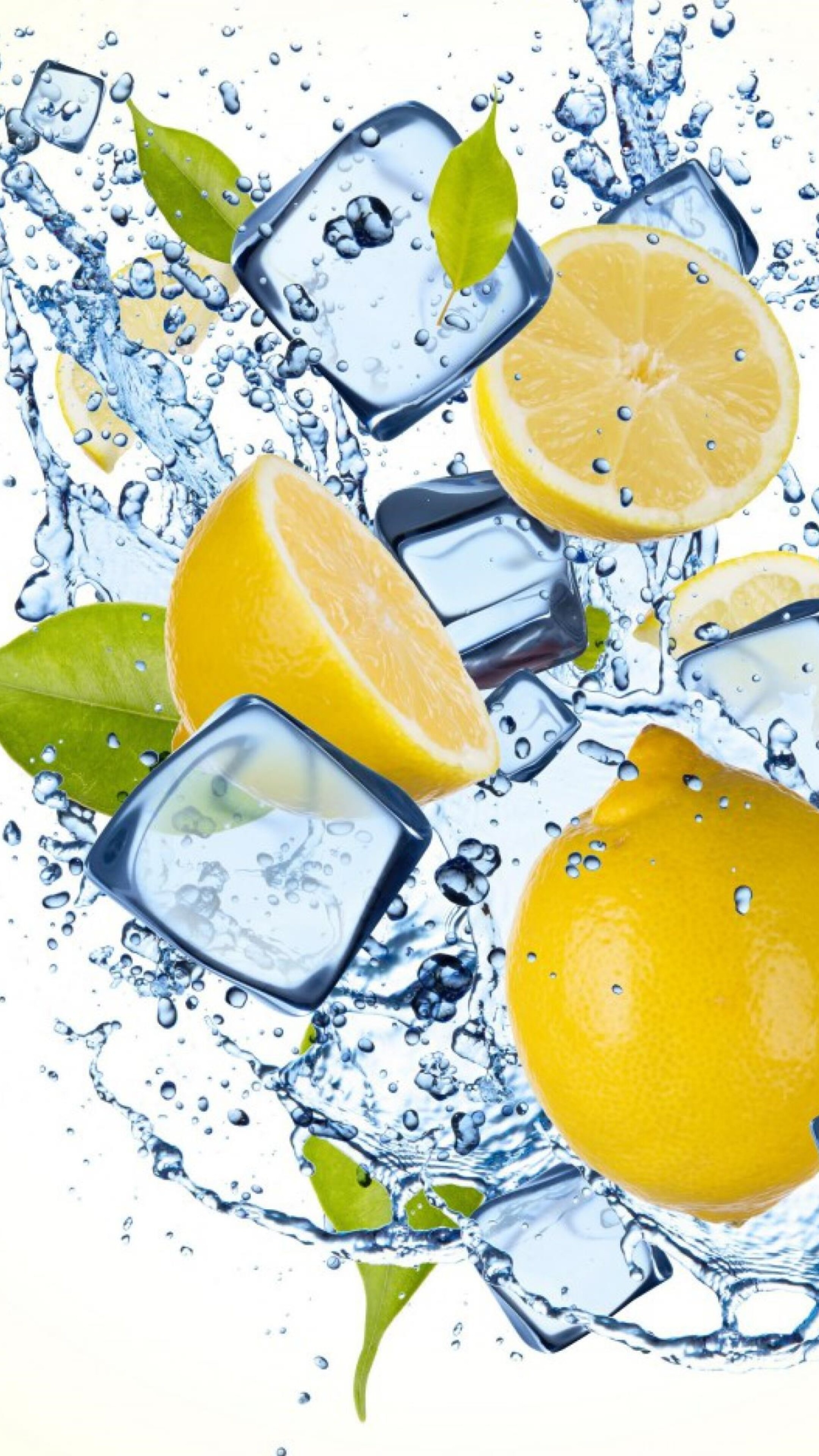 Lemon ice splash, Refreshing treat, Citrus explosion, Cooling sensation, 2160x3840 4K Phone