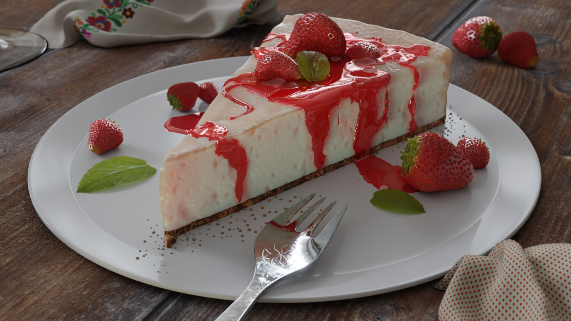 Artistic cheesecake, Culinary masterpiece, Creative interpretation, Gastronomic vision, 1920x1080 Full HD Desktop