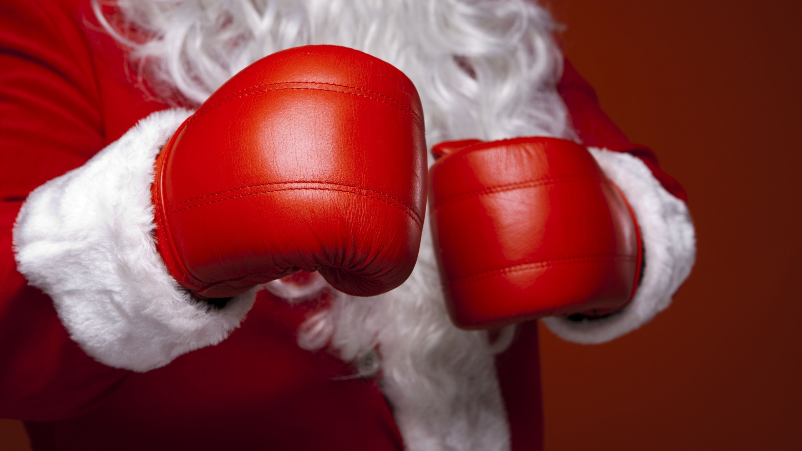 Santa Claus, Boxing Gloves Wallpaper, 2560x1440 HD Desktop