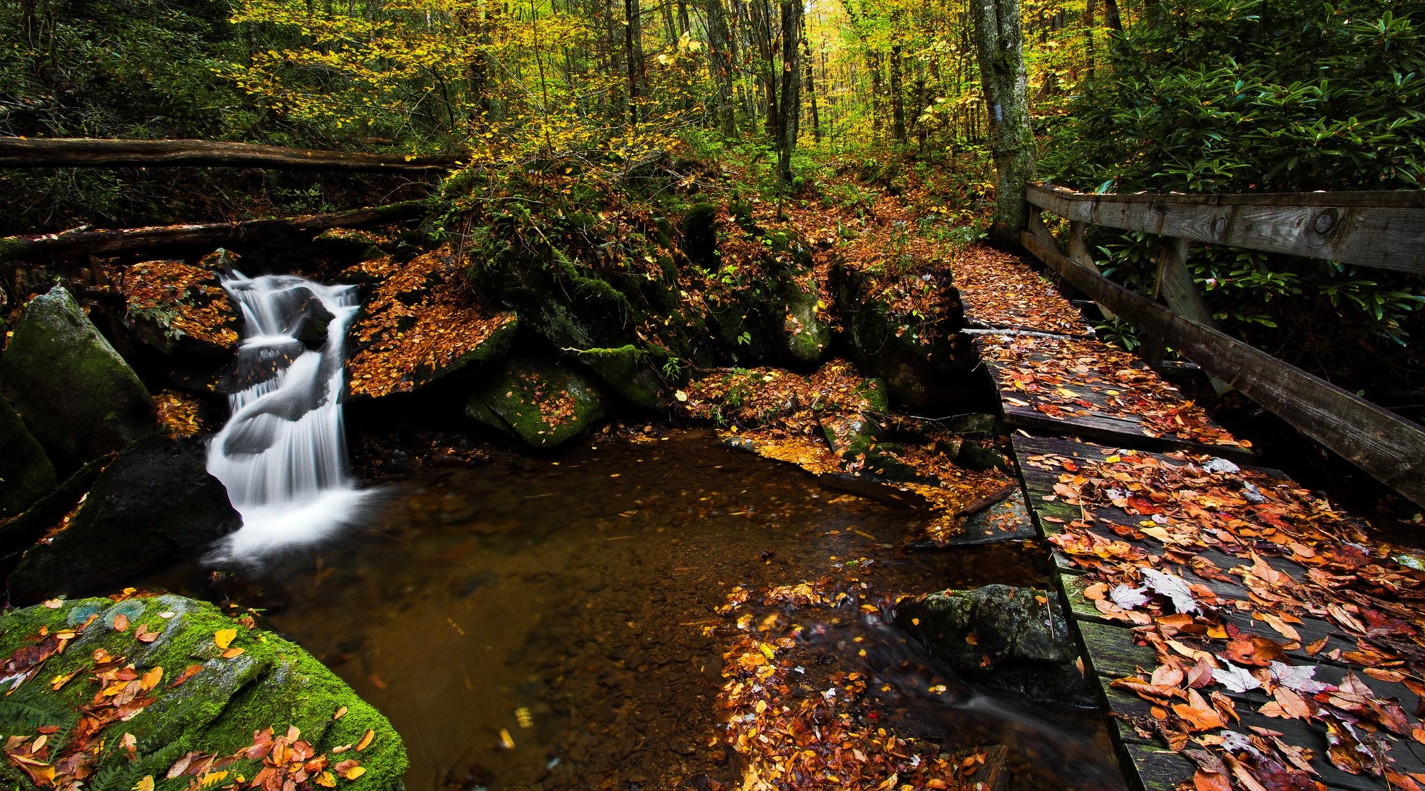 North Carolina, Nantahala National Forest, Autumn, River, 2050x1140 HD Desktop