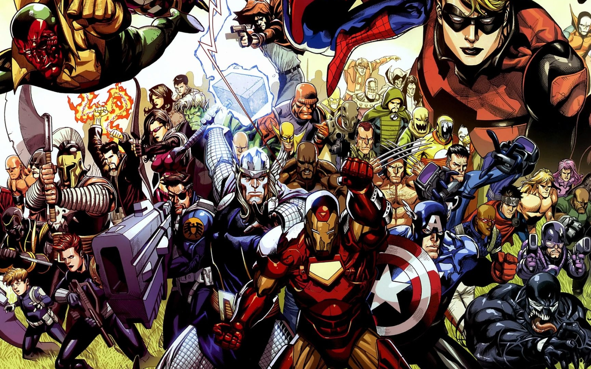 Iron Man, Captain America, Thor, Spider-Man, Marvel Comics superheroes, HD Desktop wallpaper