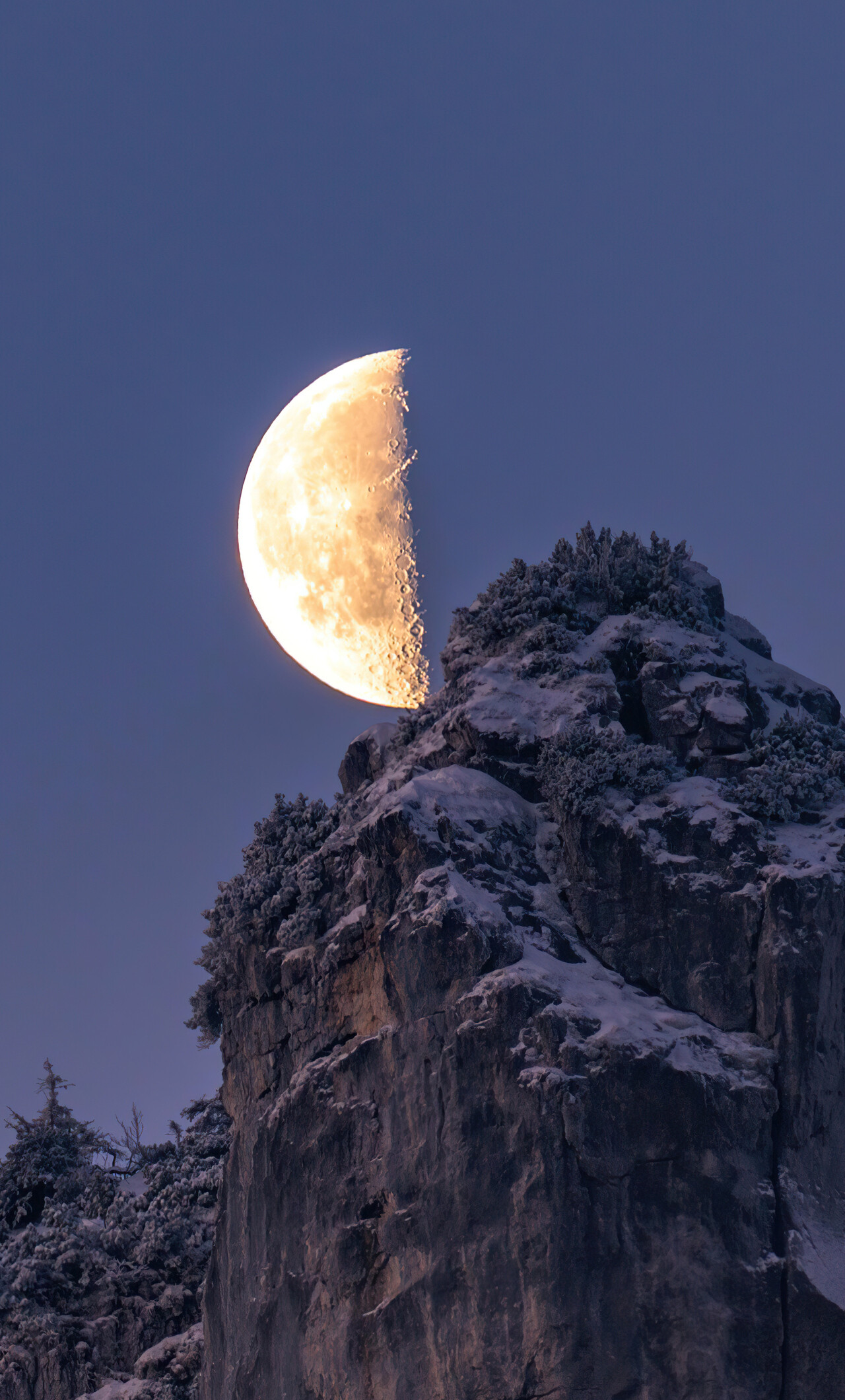 Moonlight, Bavarian Alps marvel, 4K iPhone wallpapers, Breathtaking scenes, 1280x2120 HD Phone