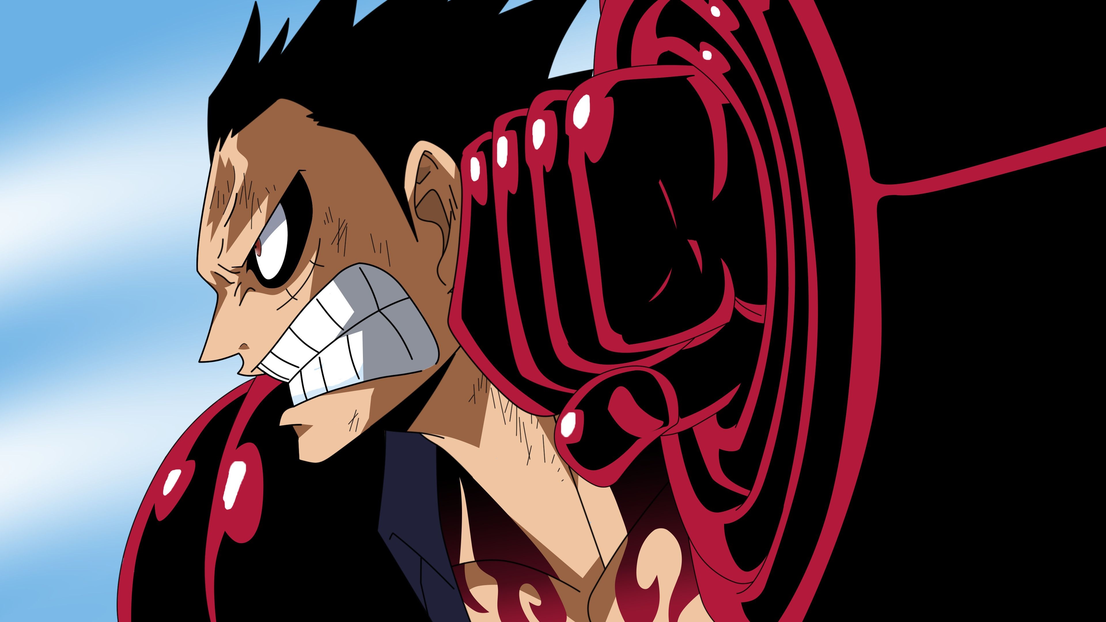 Gear Fourth, Monkey D. Luffy, Powerful form, Anime, 3840x2160 4K Desktop