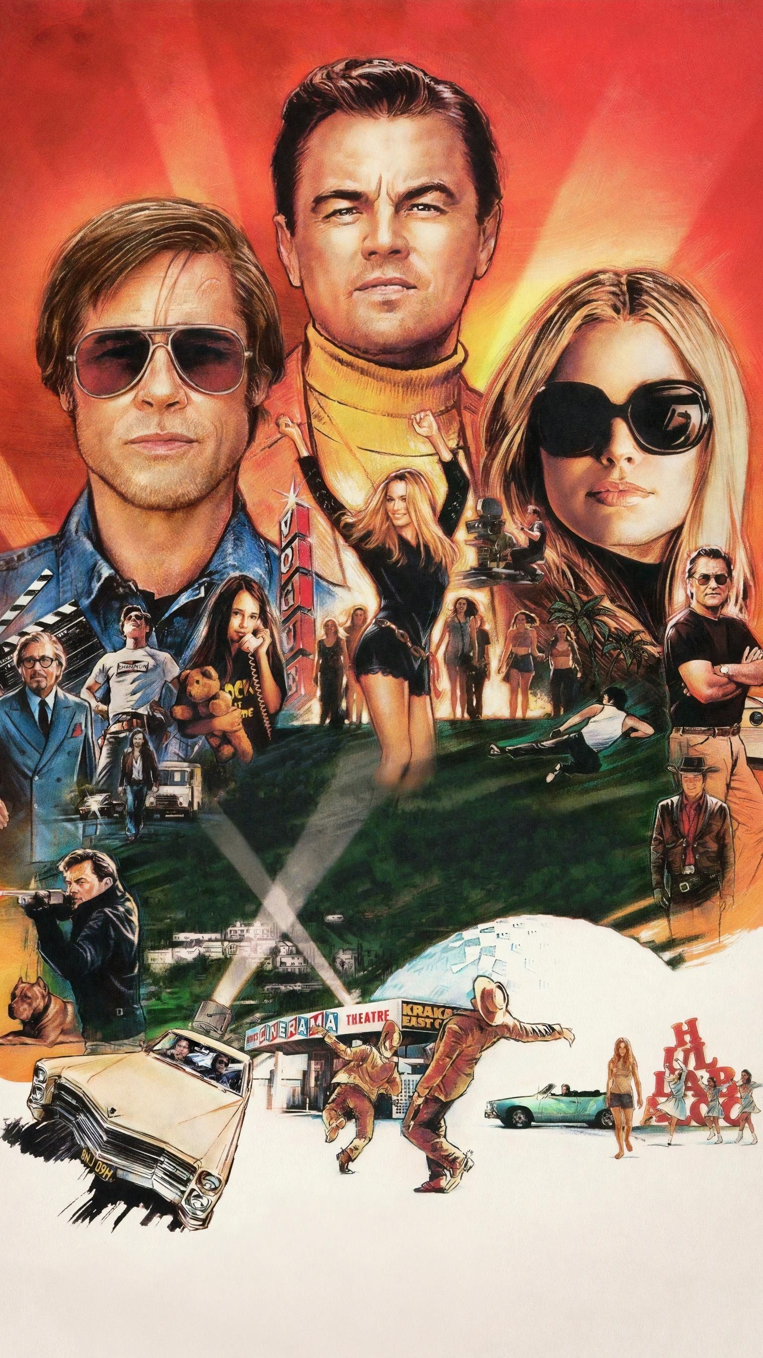 Once Upon a Time in Hollywood, Movie Poster Wallpaper, 1540x2740 HD Phone