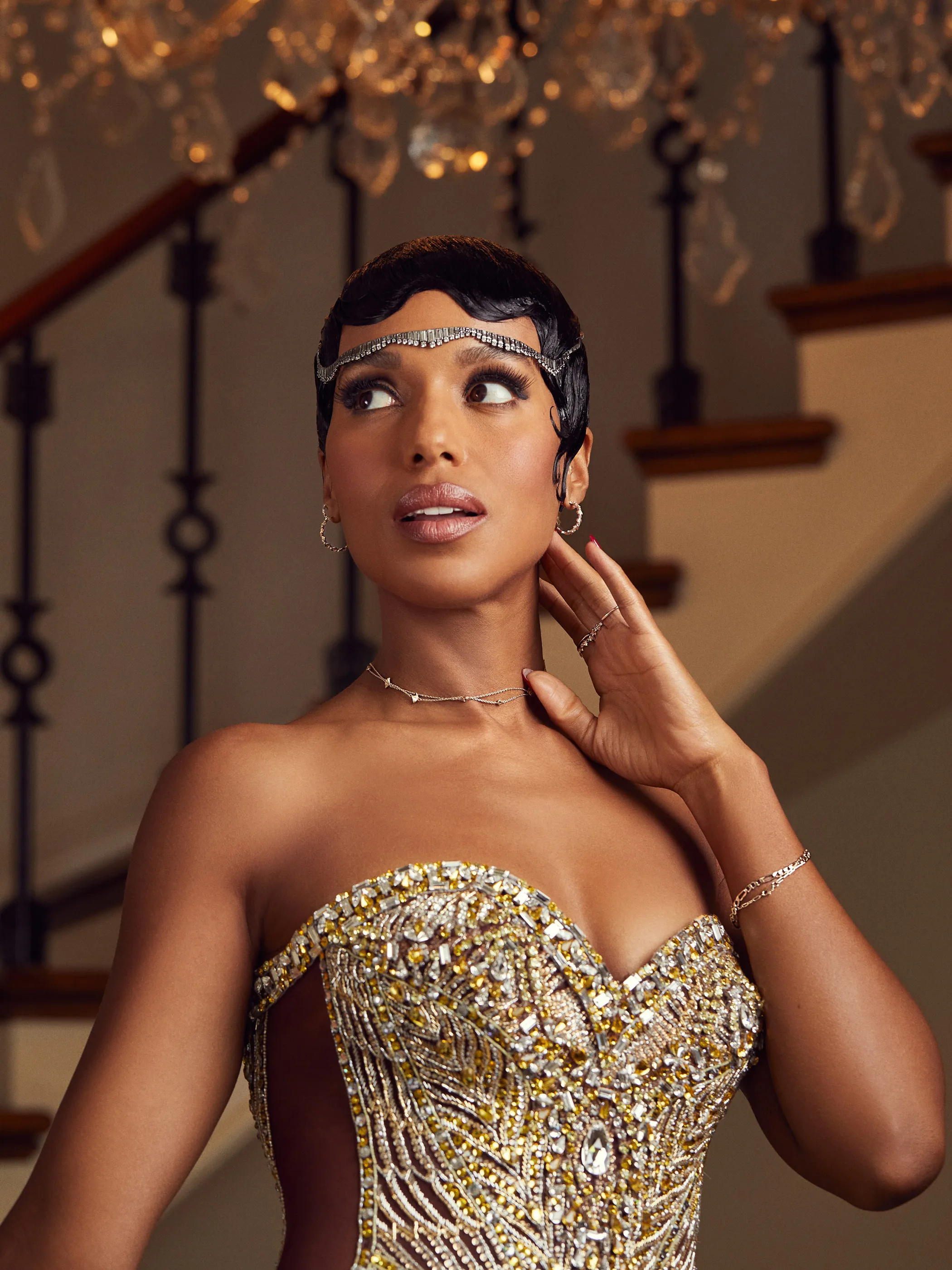 Kerry Washington, Josephine Baker, Vogue jewelry collection, 2100x2800 HD Phone