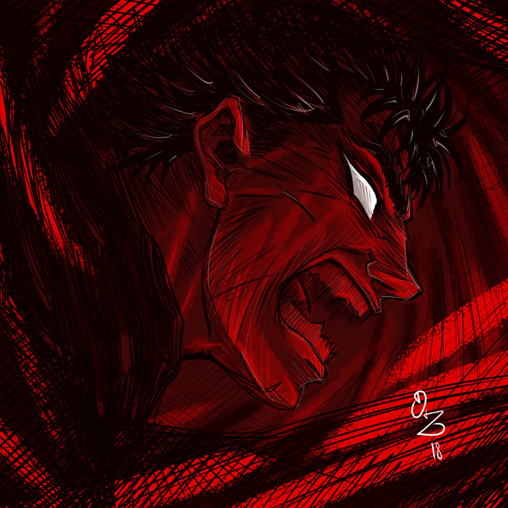 Berserk (Anime), Manga and Anime tributes, Guts tribute artwork, 1920x1920 HD Phone