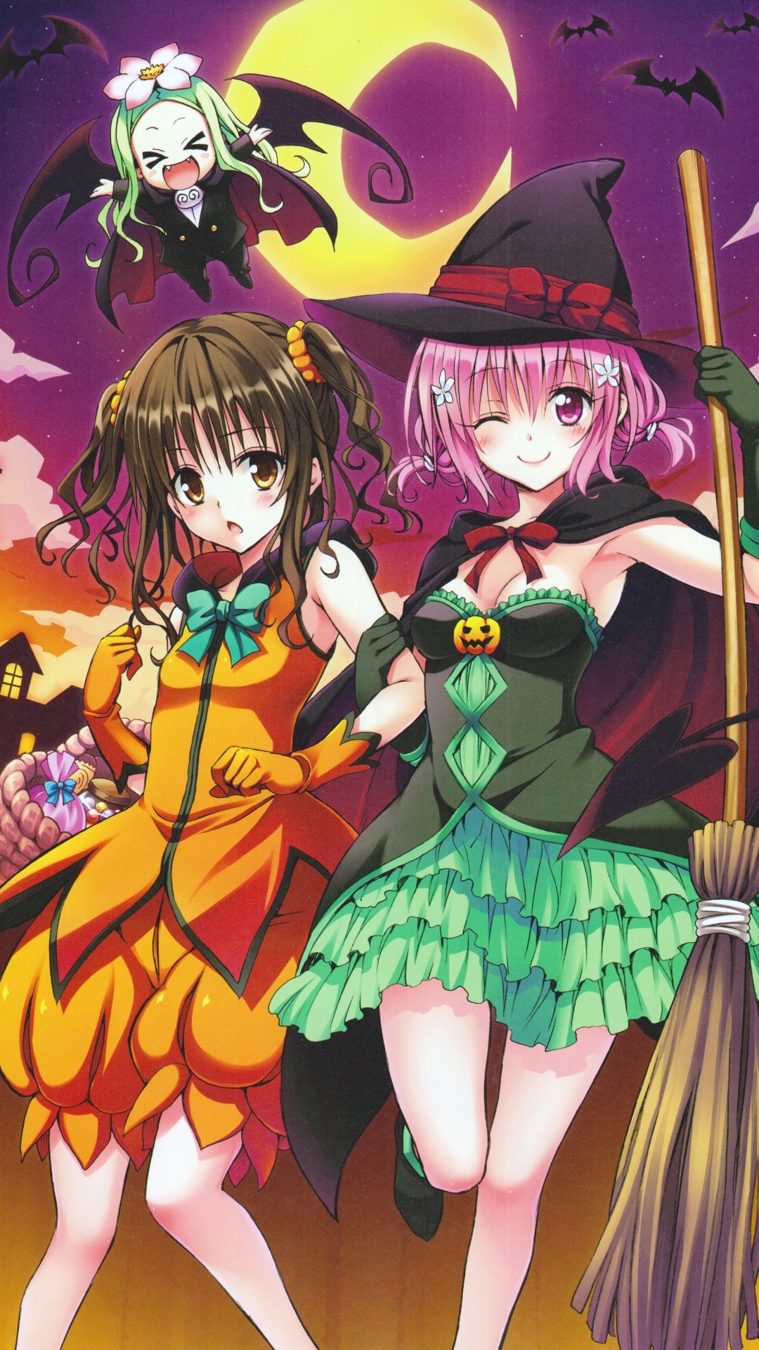 To Love Ru, Halloween Anime Wallpaper, 1080x1920 Full HD Phone