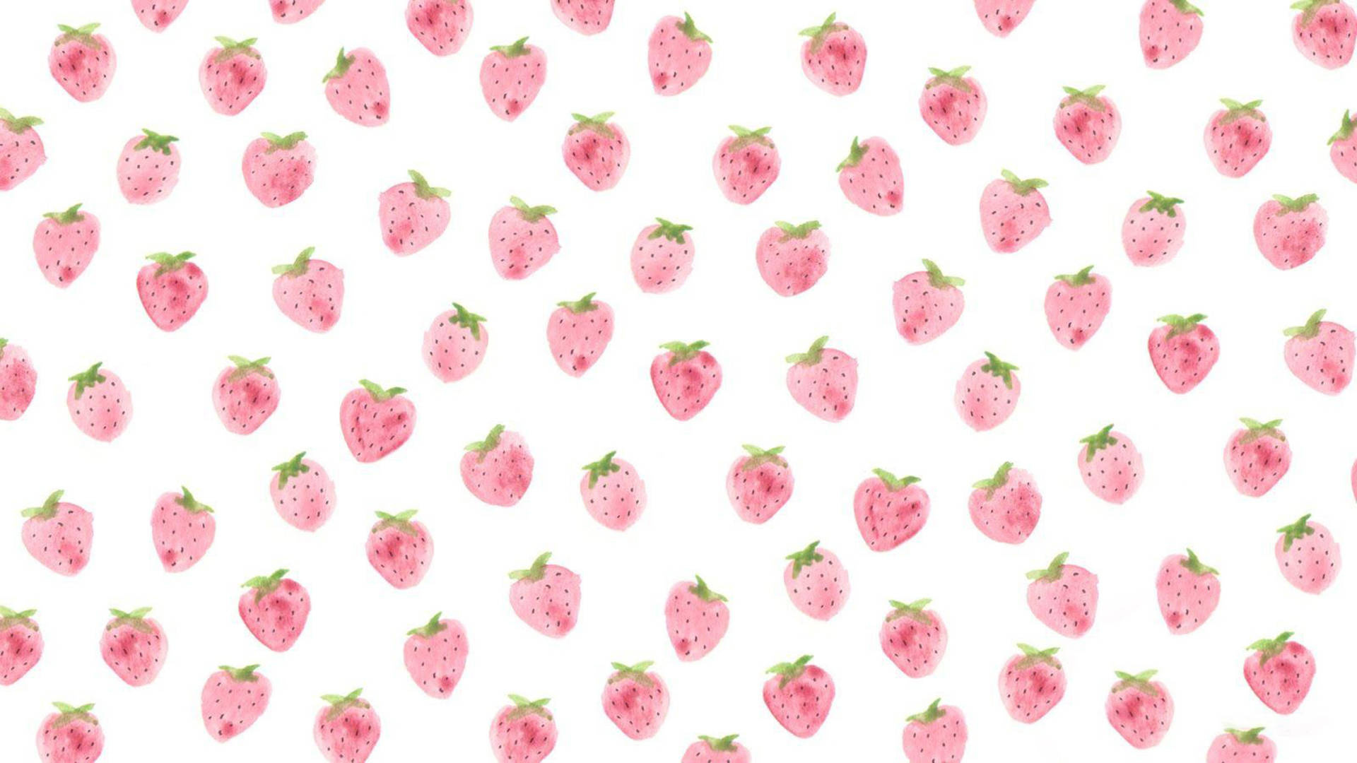 Cute strawberry, pink painting, captivating charm, fresh theme, artistic, 1920x1080 Full HD Desktop