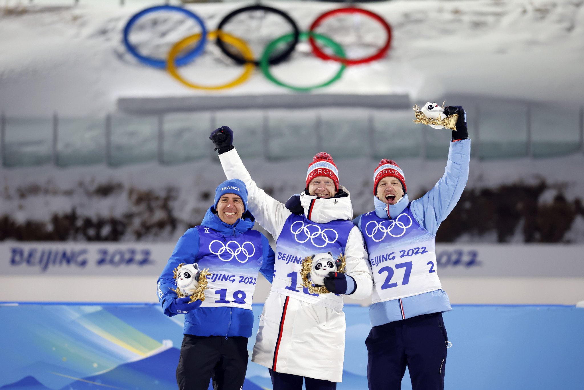 Johannes Boe, Brothers share podium, Mens biathlon event, Beijing 2022, 2050x1370 HD Desktop