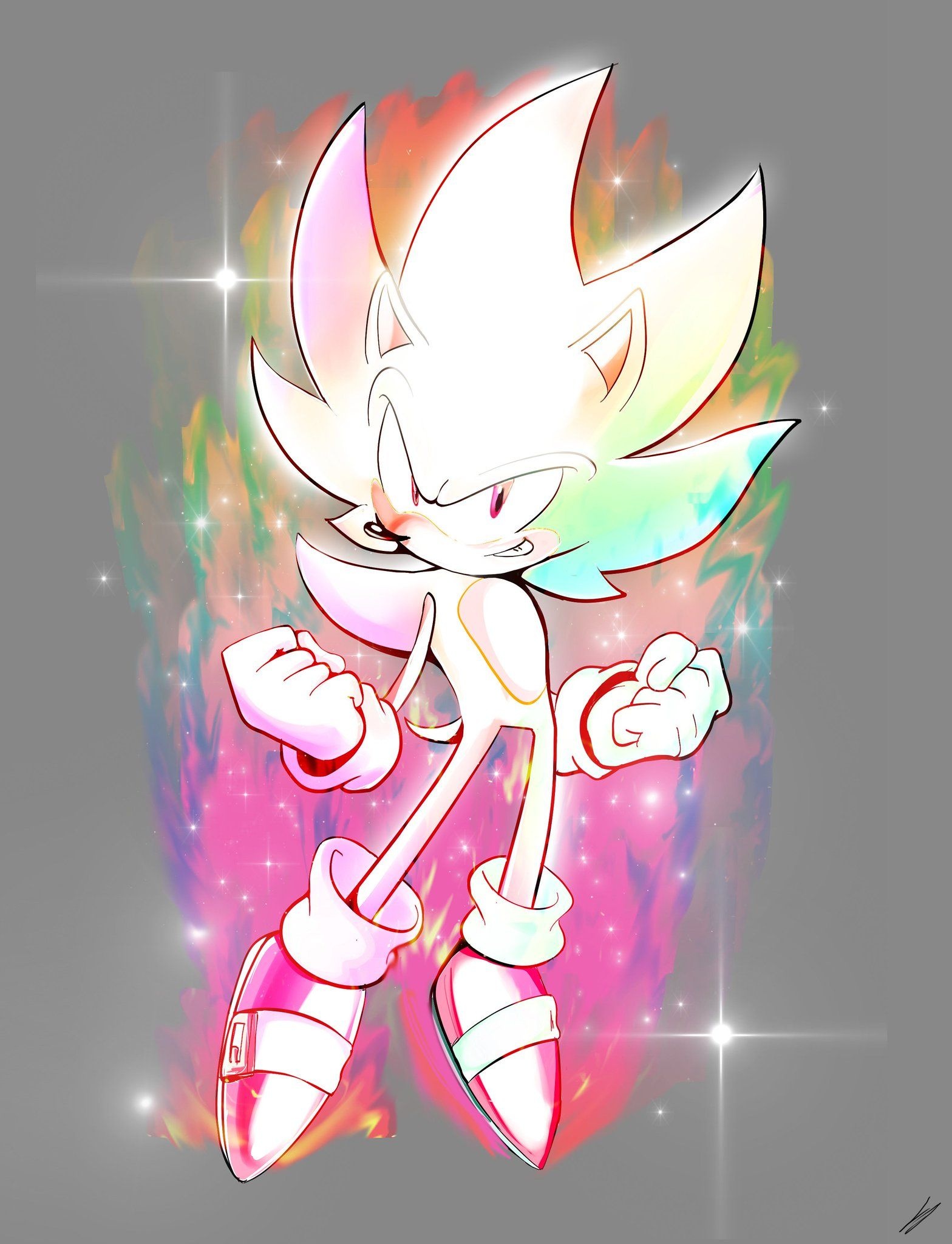 Hyper Sonic, AeroArtwork, Sonic's powerful transformation, Sonic fan art, 1570x2050 HD Phone