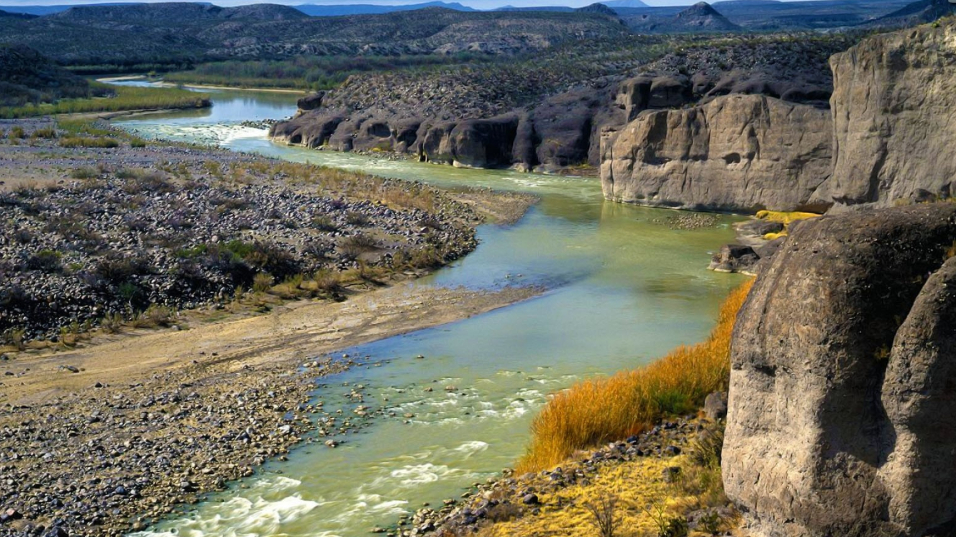 Rio Grande River, Storm clouds, Majestic landscape, Natural beauty, 1920x1080 Full HD Desktop