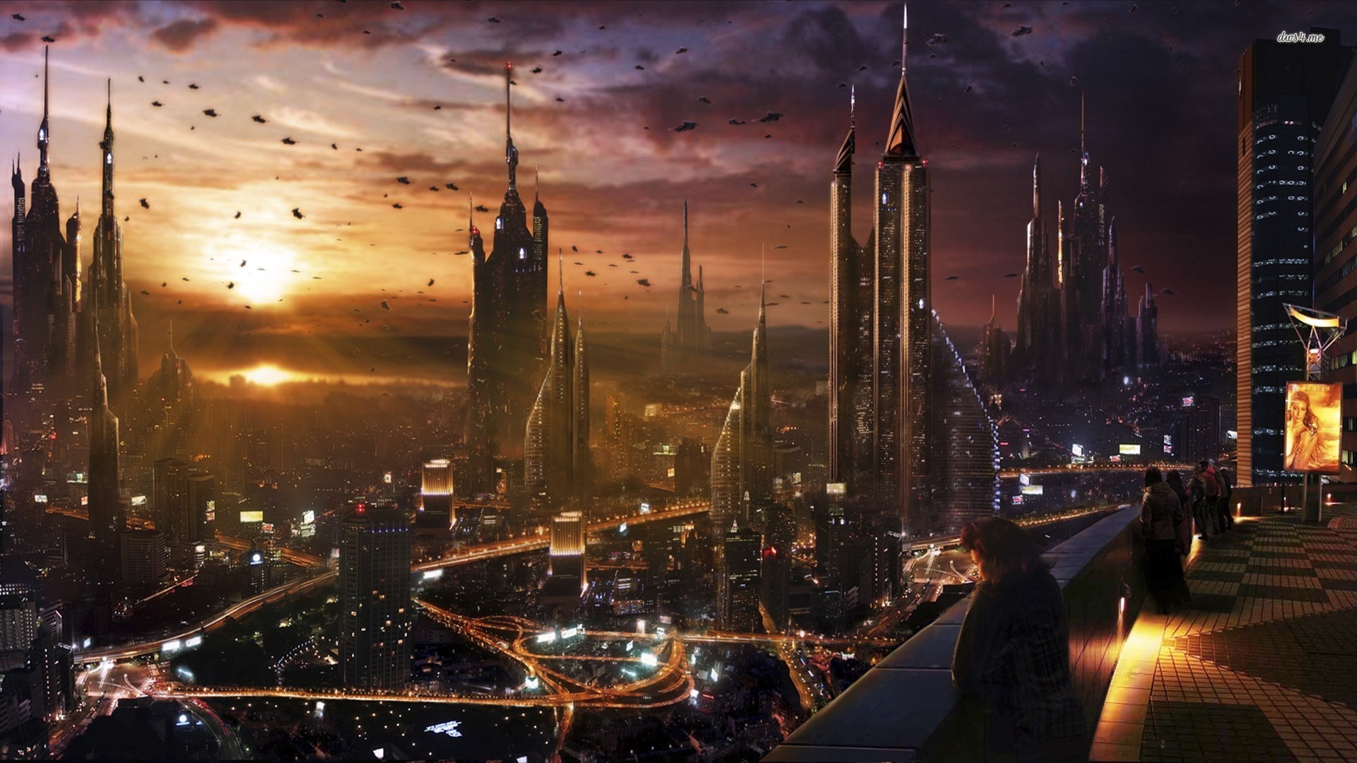 Futuristic city skyline, Travels, Wallpaper by Ethan Johnson, 1920x1080 Full HD Desktop