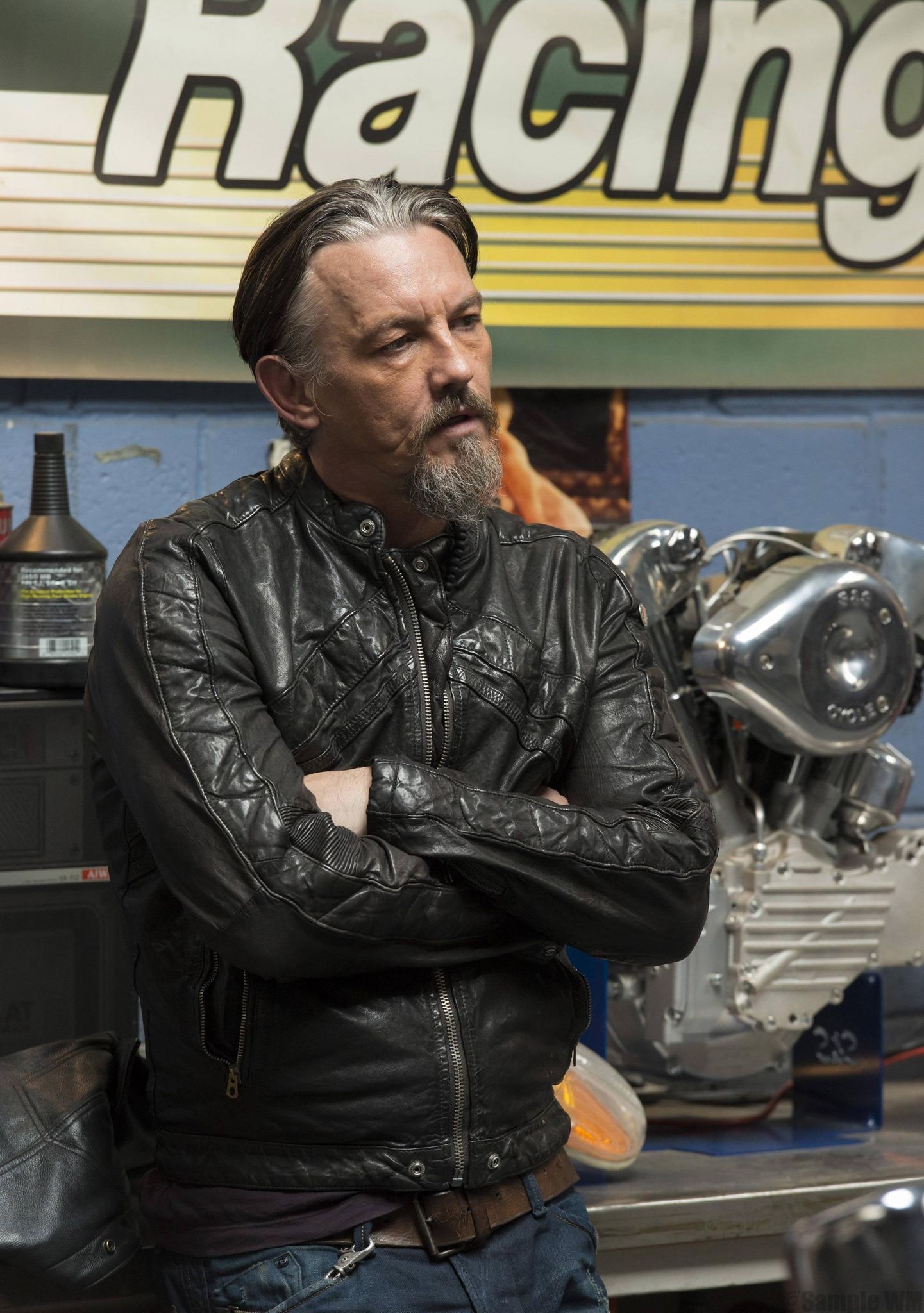 Filip Chibs Telford, Tommy Flanagan, Black leather motorcycle jacket, HD Phone wallpaper
