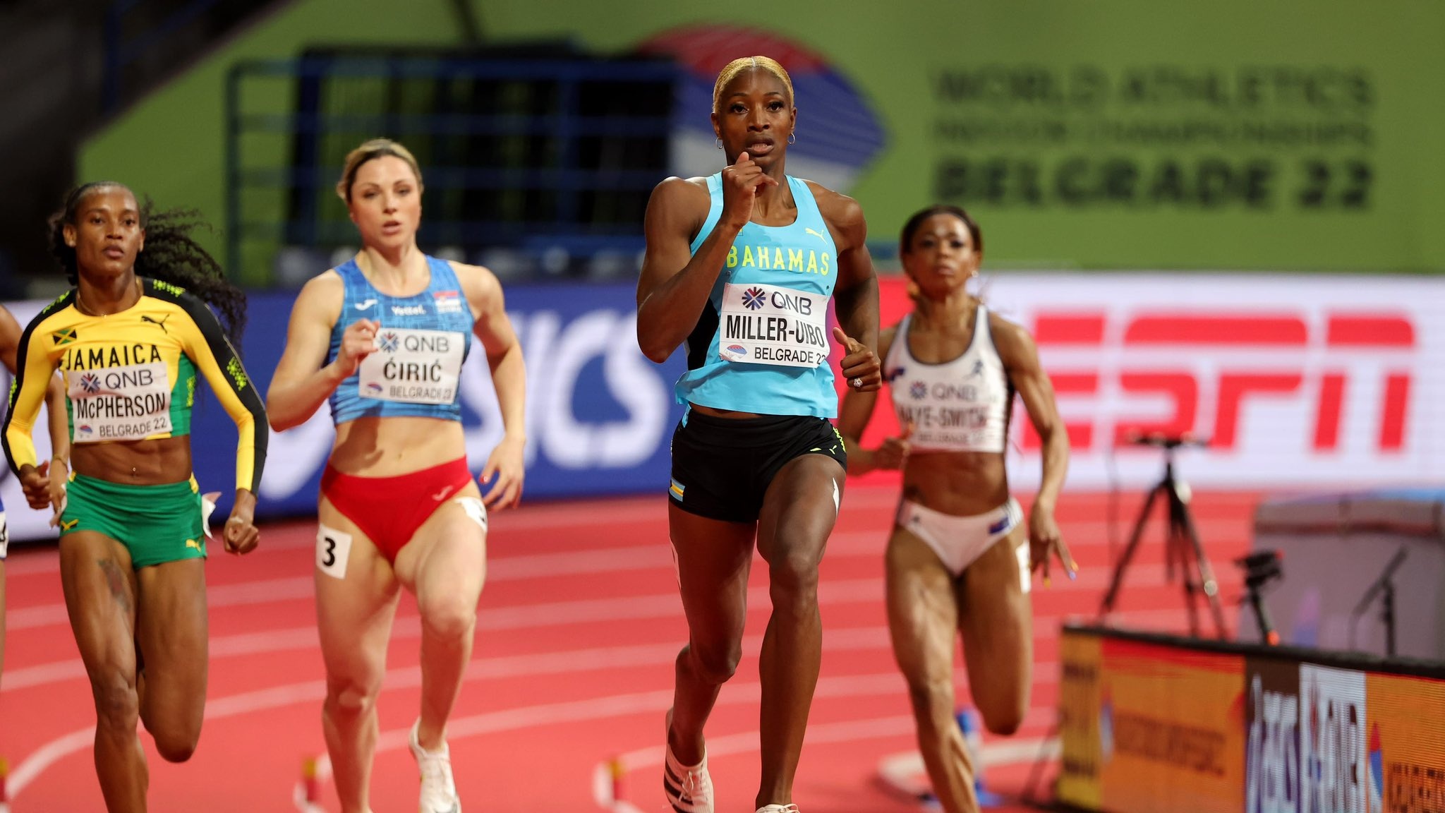 Shaunae Miller-Uibo, World indoor champion, Devynne Charlton's medal, Eye Witness News, 2050x1160 HD Desktop