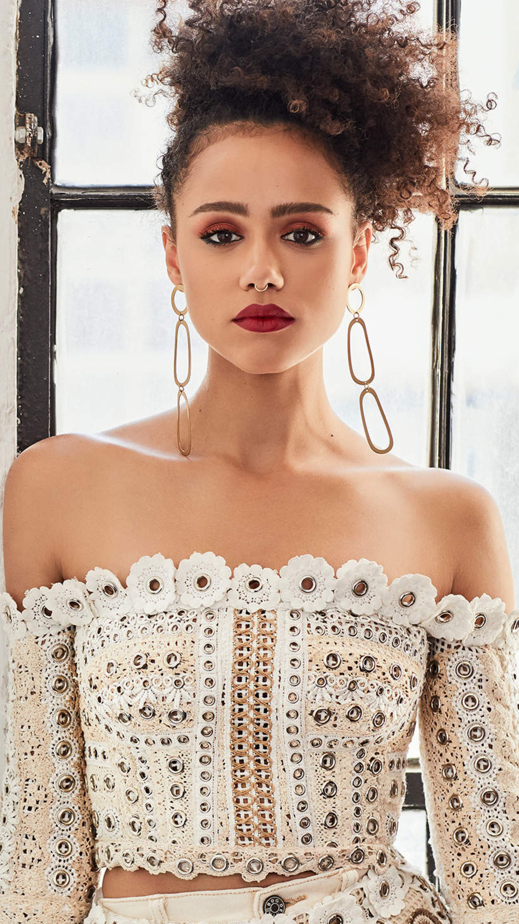 Nathalie Emmanuel movies, Byrdie photoshoot, Sony Xperia X wallpapers, HD images, 2160x3840 4K Phone