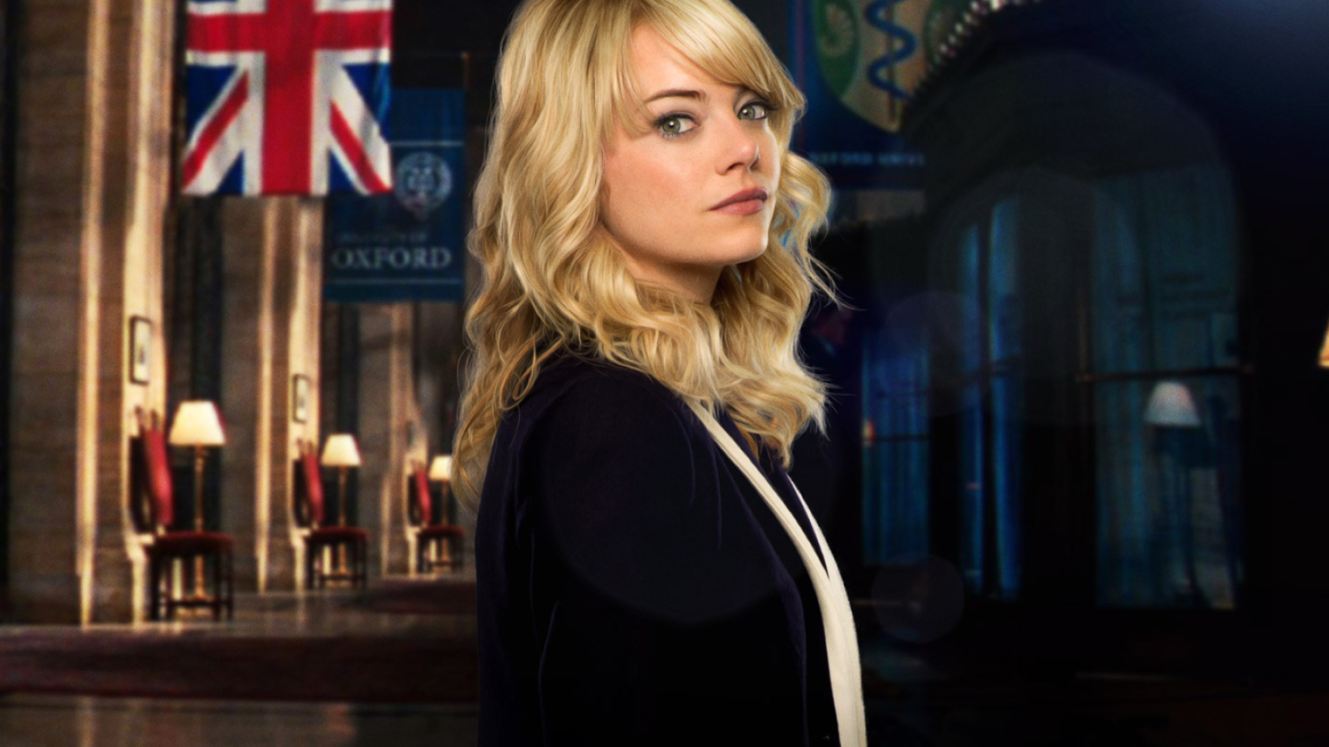 Gwen Stacy, OXFORD banner, Union Jack flag, Full HD Desktop wallpaper