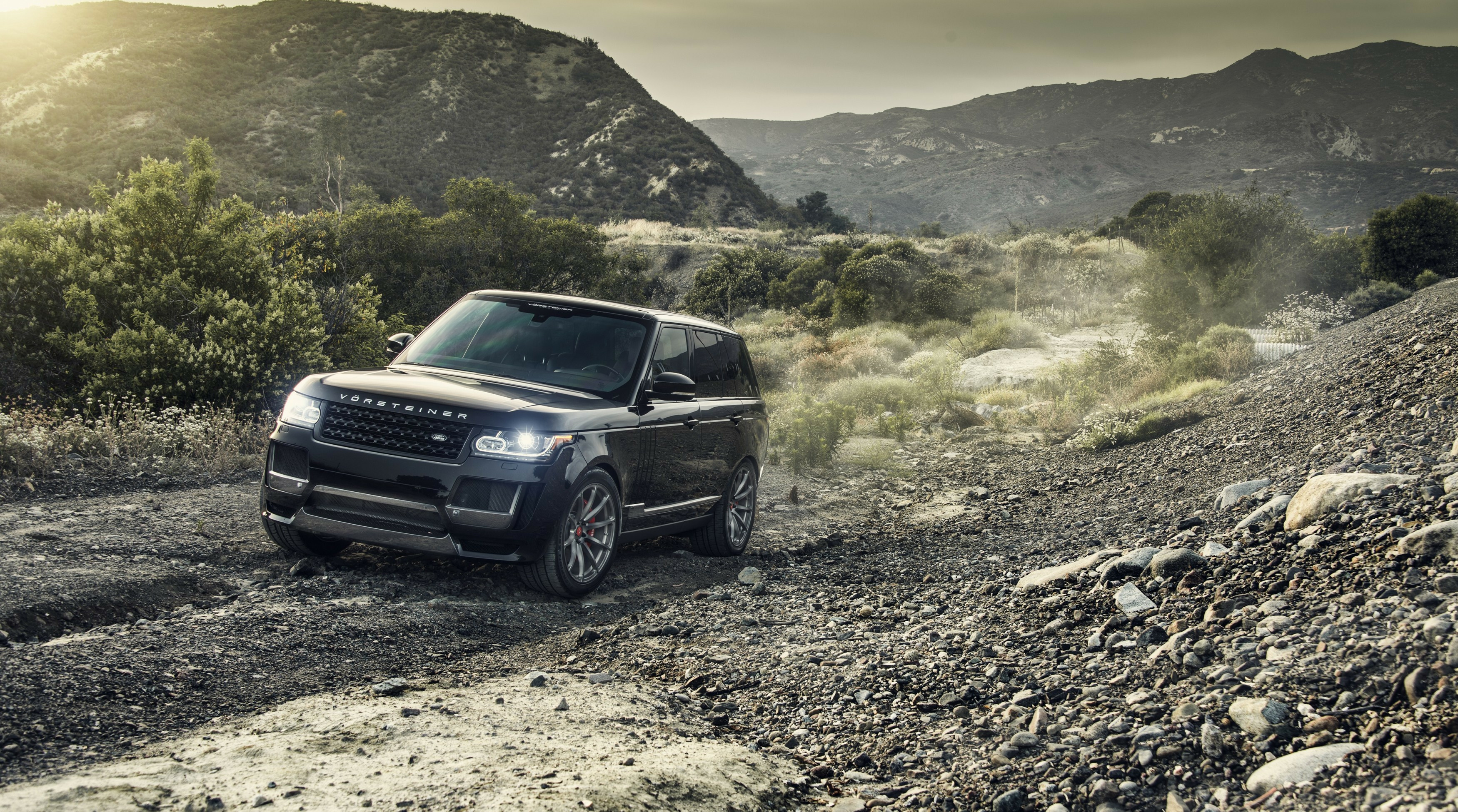 Range Rover Black Edition, Mountain stones, Front view, SUV perfection, 3500x1950 HD Desktop