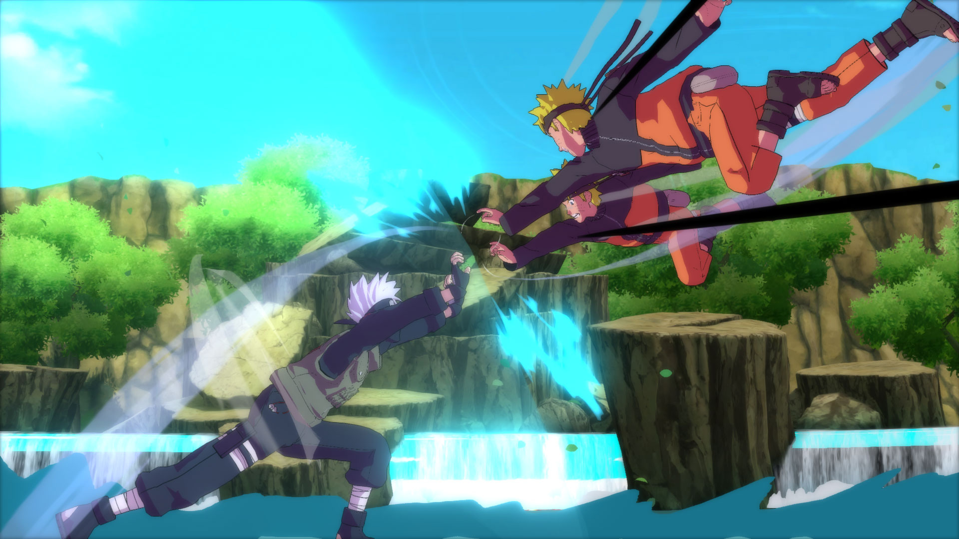 Naruto Uzumaki, Kakashi Hatake, Chidori lightning blade, Full HD Desktop wallpaper