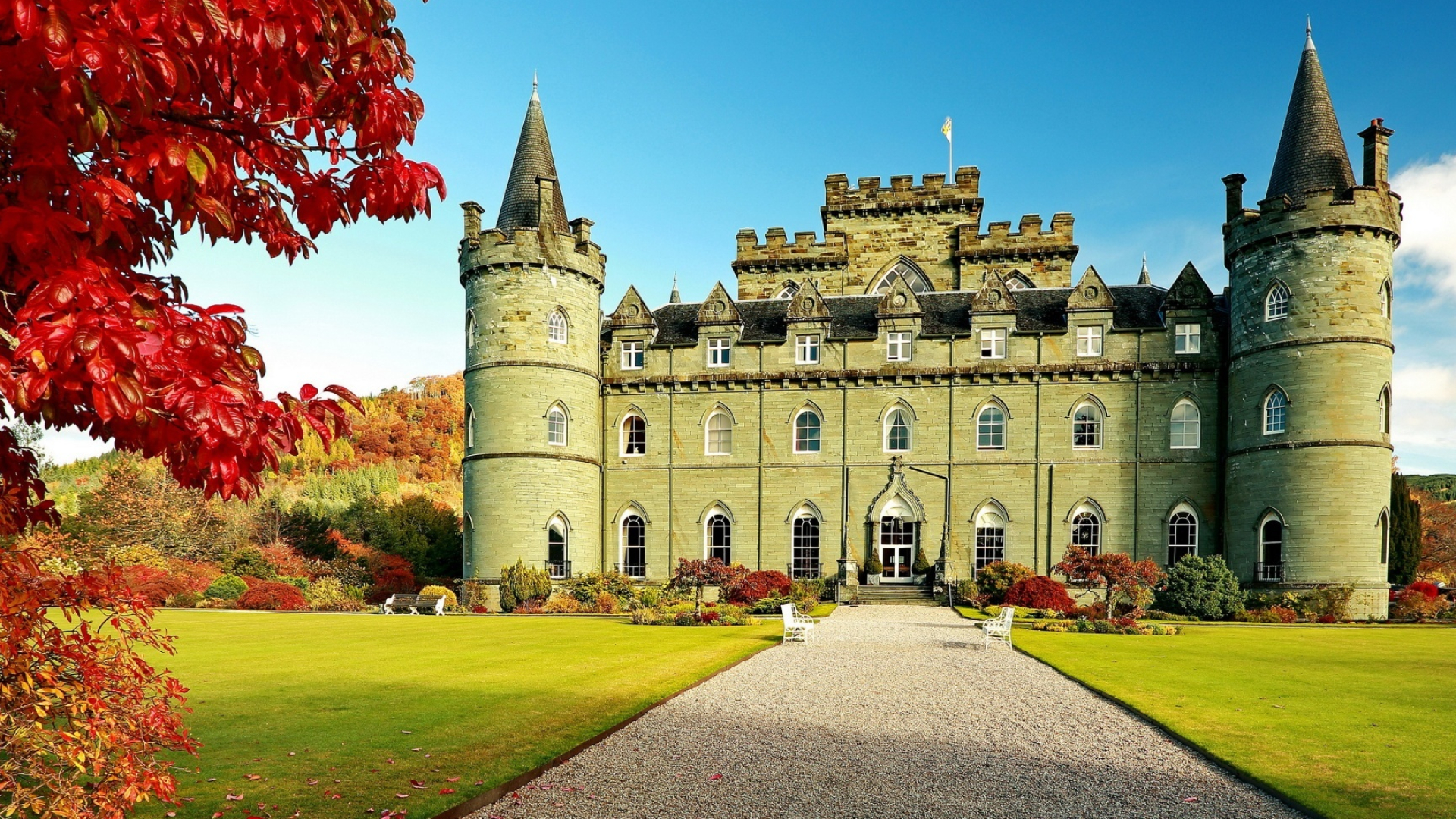 Inveraray Castle, United Kingdom, Ultra HD wallpaper, Best background, 1920x1080 Full HD Desktop