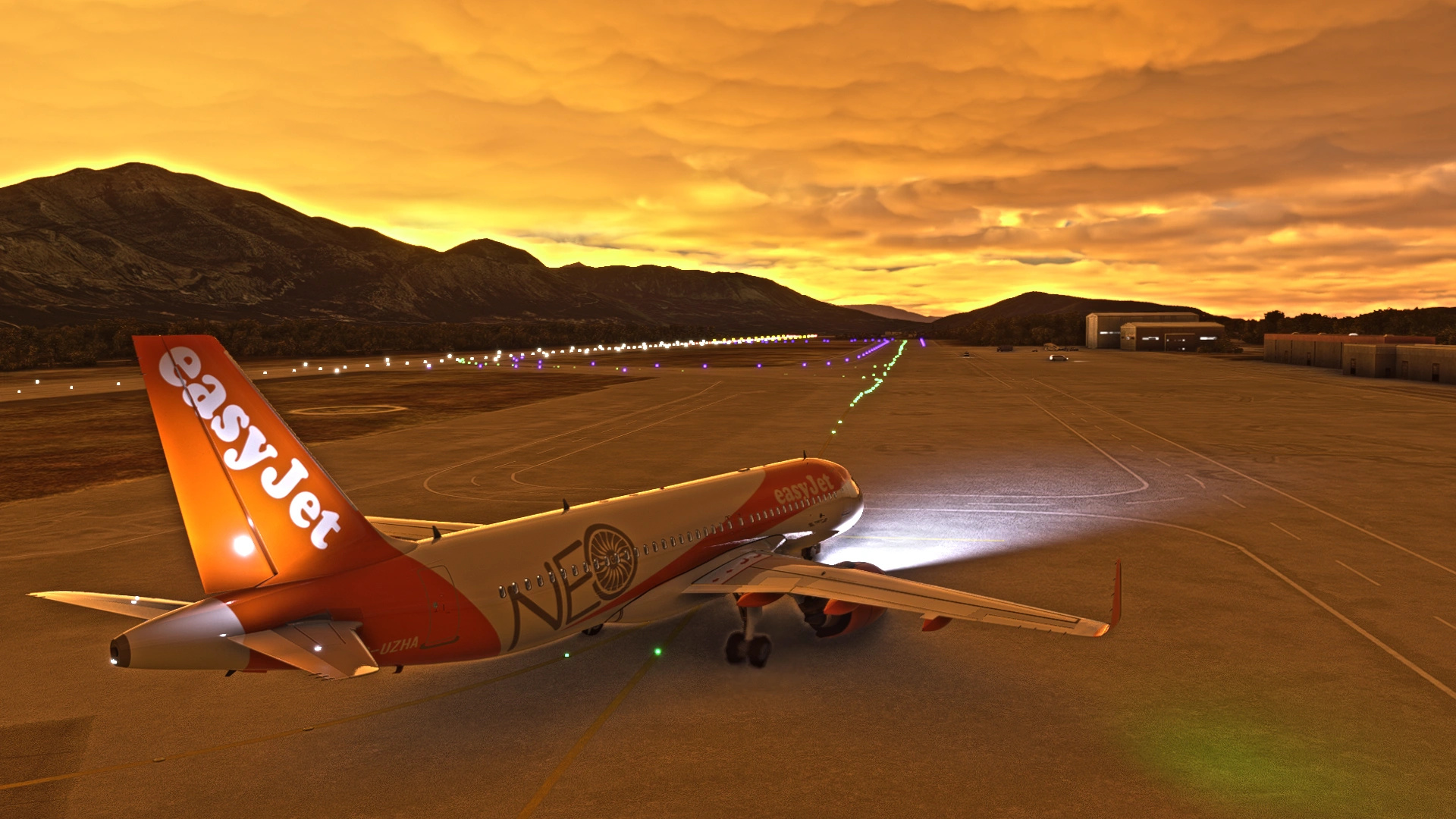 EasyJet Switzerland, A32nx EasyJet A320 Neo, Microsoft Flight Simulator, 8K resolution, 1920x1080 Full HD Desktop