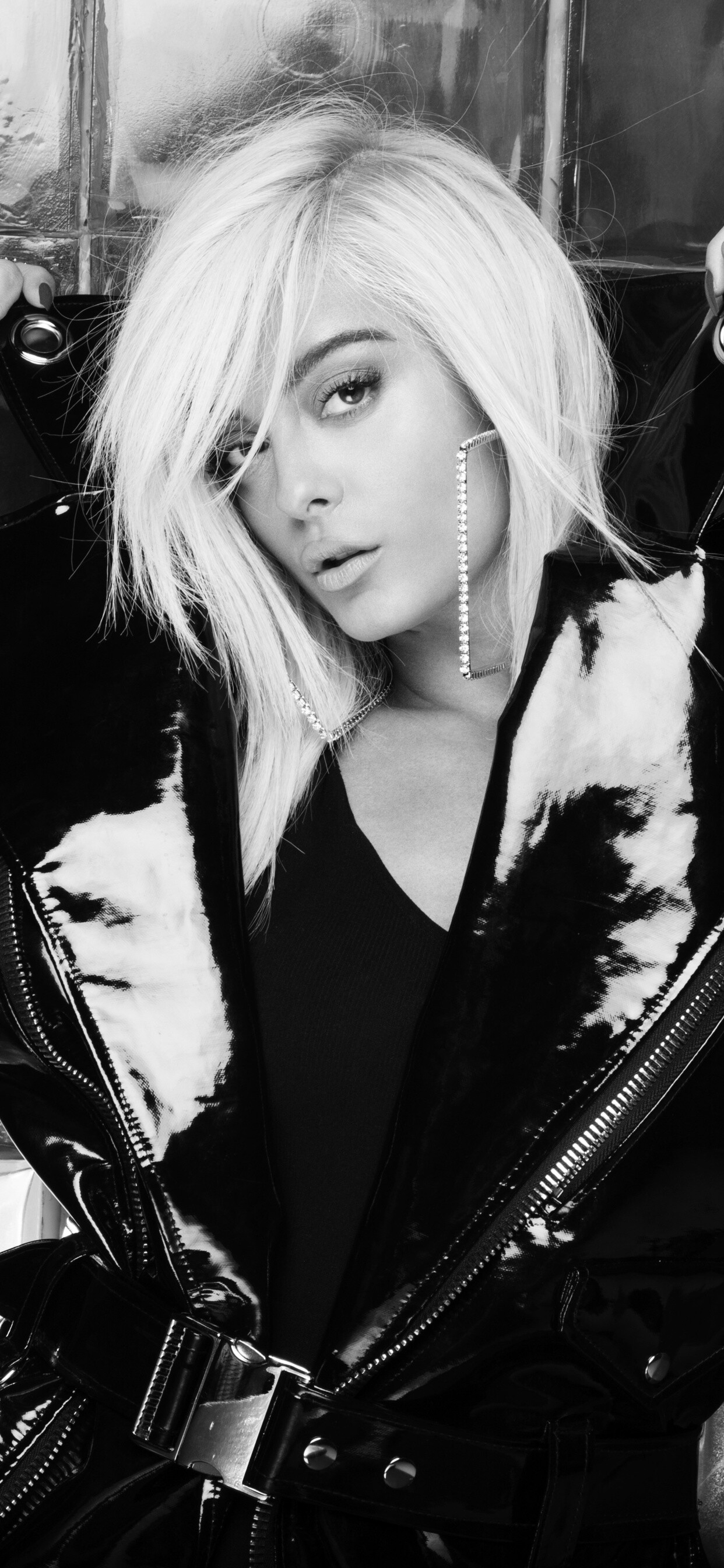 Bebe Rexha, Monochrome style, 2019 iPhone XS Max, 4k HD, 1250x2690 HD Phone