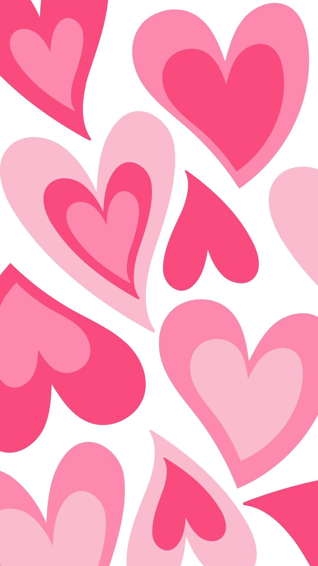 nested pink hearts, Y2K heart pattern, magenta and pastel hearts, Full HD Phone wallpaper