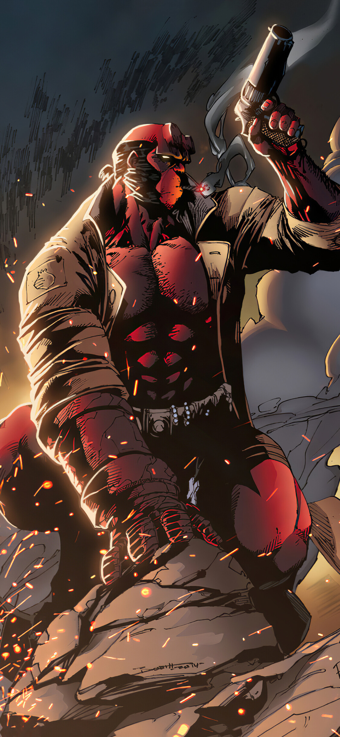Bruno Furlani, Hellboy Wallpaper, 1130x2440 HD Phone