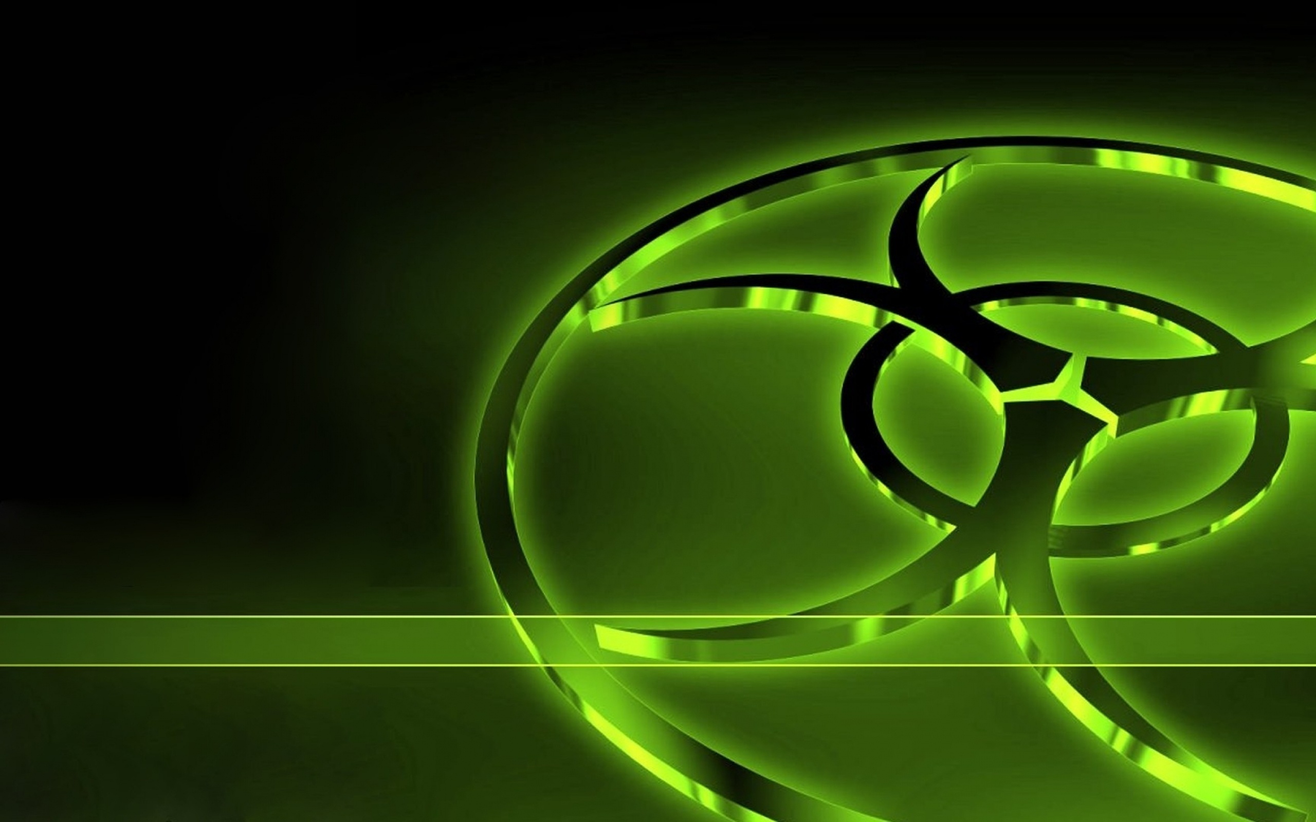 3D logo, Green Biohazard Wallpaper, 2560x1600 HD Desktop