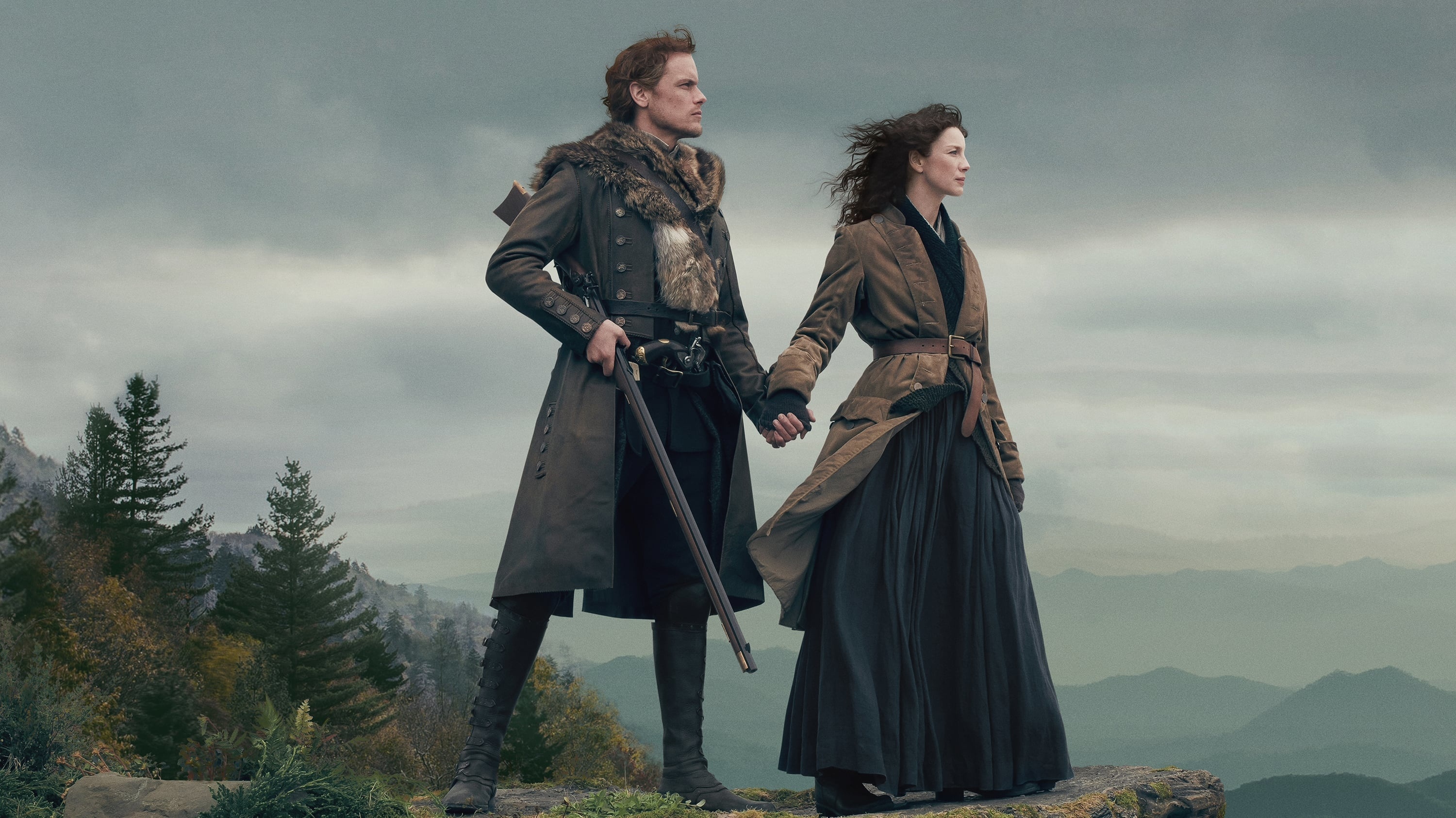 Outlander TV series, Gripping storytelling, Intense emotions, Riveting drama, 3000x1690 HD Desktop