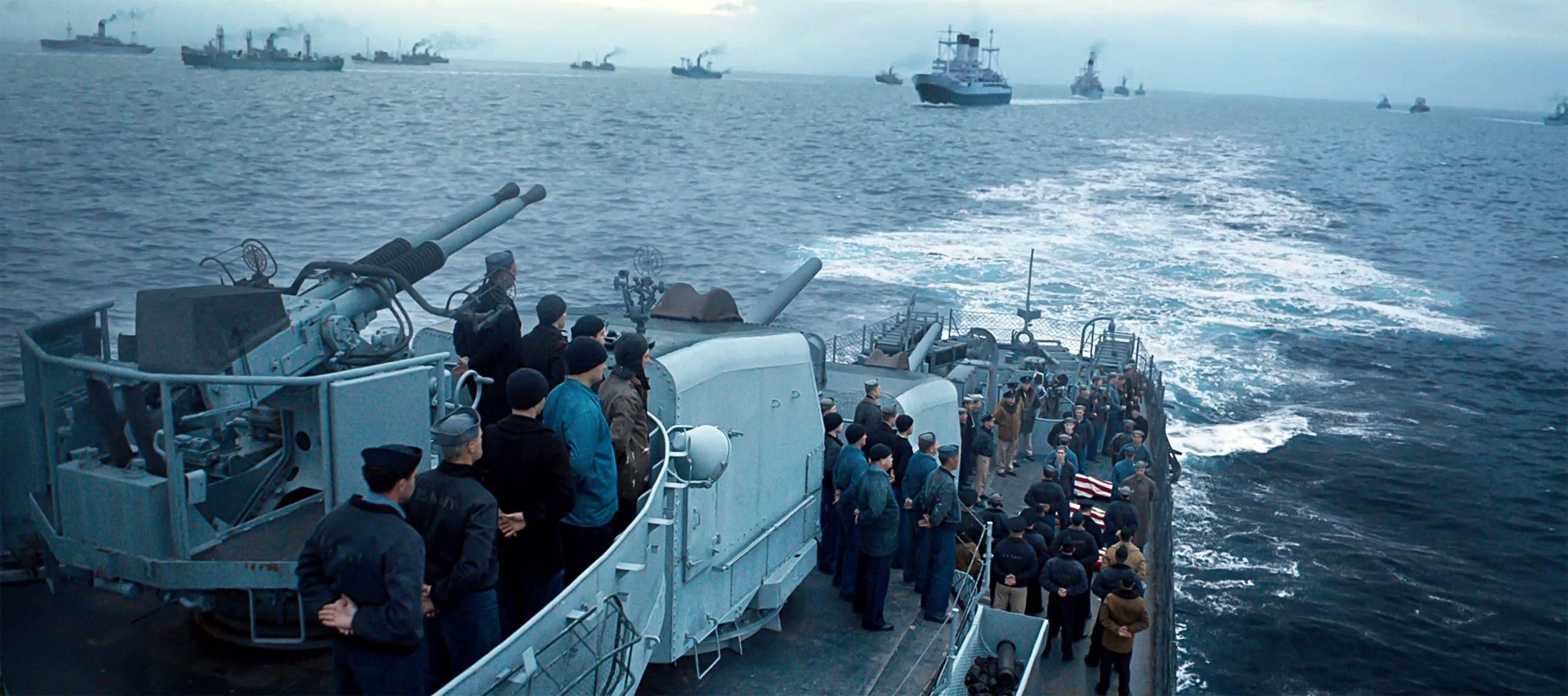 Greyhound (Movie), WW2 inspiration, Uss Kidd, Historical accuracy, 2560x1140 Dual Screen Desktop