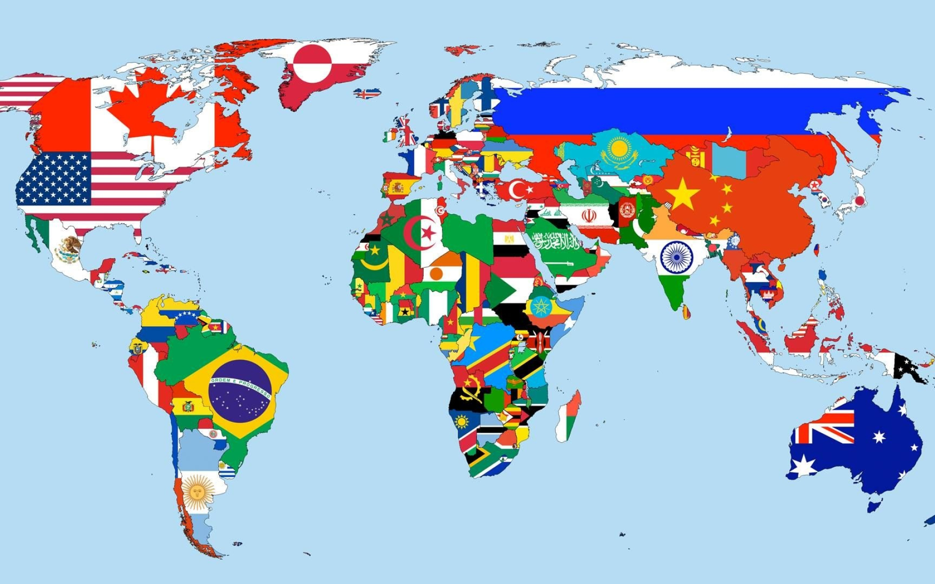 Map, International Flags Wallpaper, 1920x1200 HD Desktop