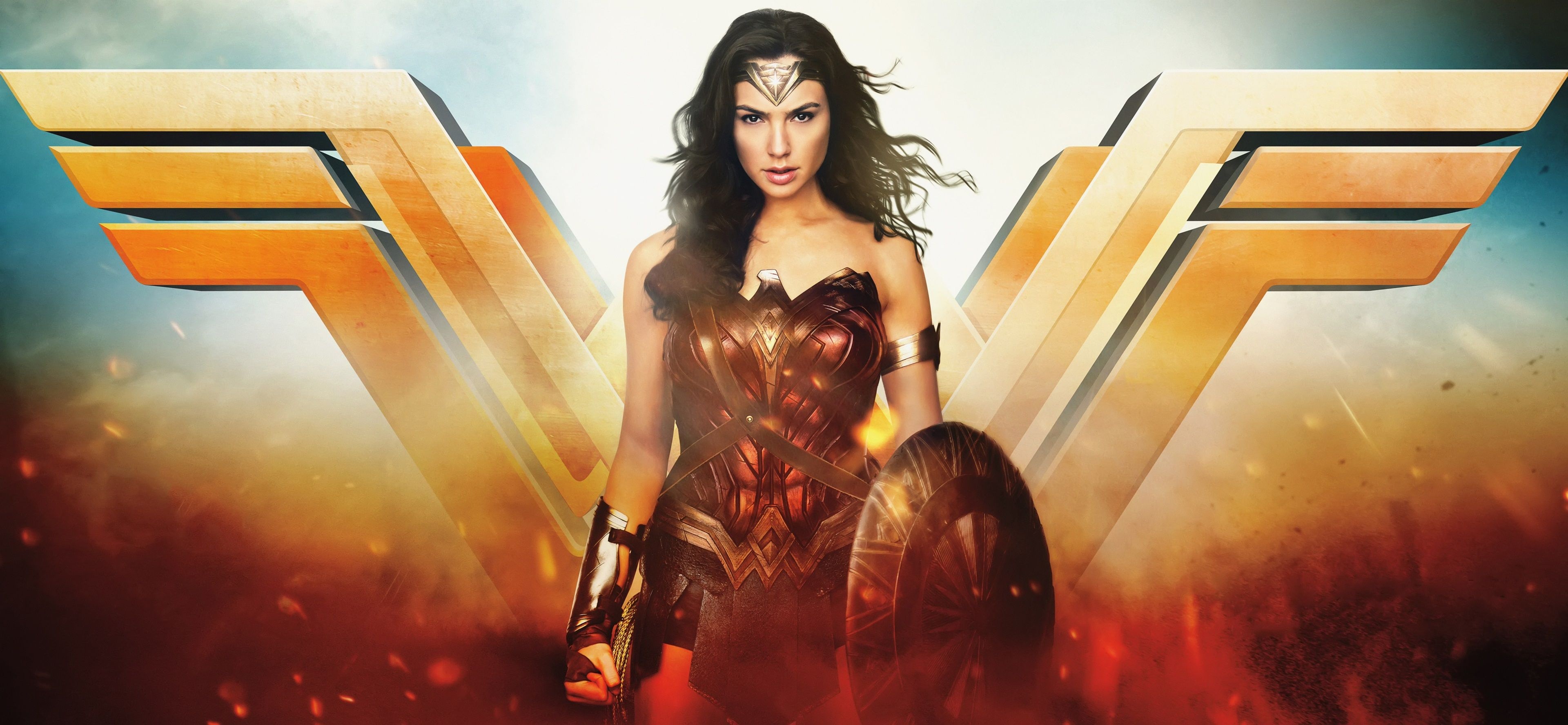 Wonder Woman, 4k, Gal Gadot, Movie, 3840x1780 Dual Screen Desktop