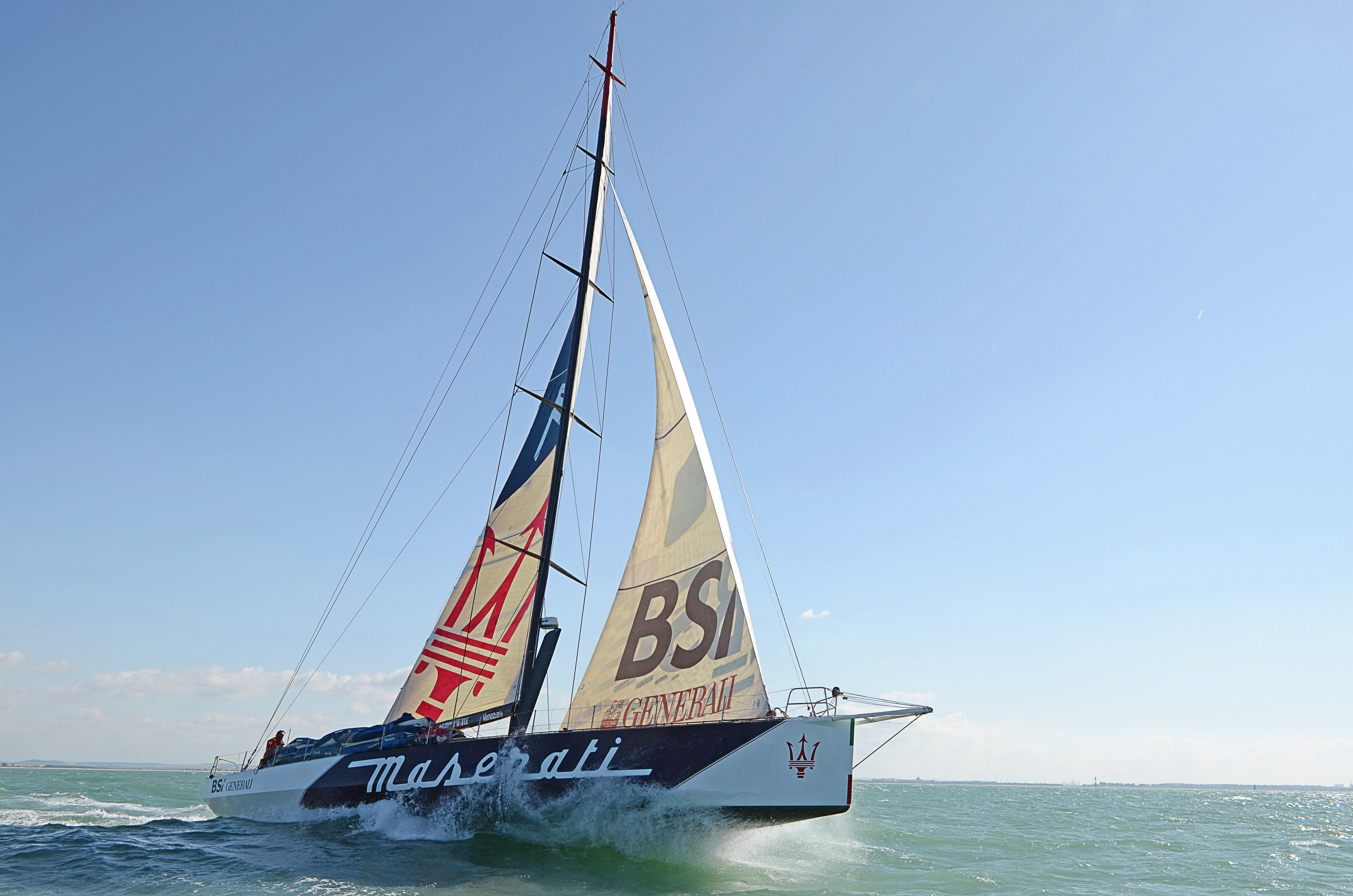 Yacht sailing, Maserati boat, Ocean adventures, Expansive seascape, 3080x2040 HD Desktop