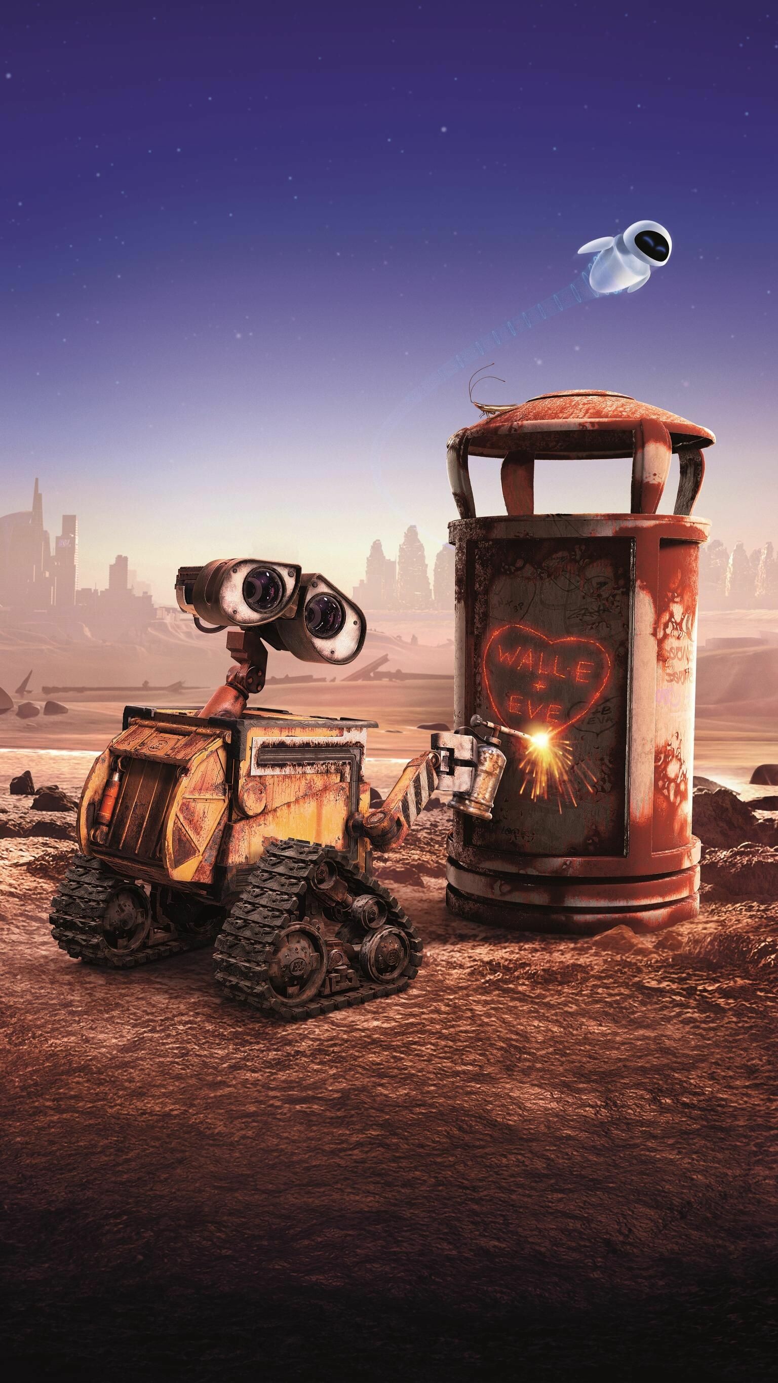 WALLE, Phone wallpaper, Endearing romance, Disney magic, 1540x2740 HD Phone